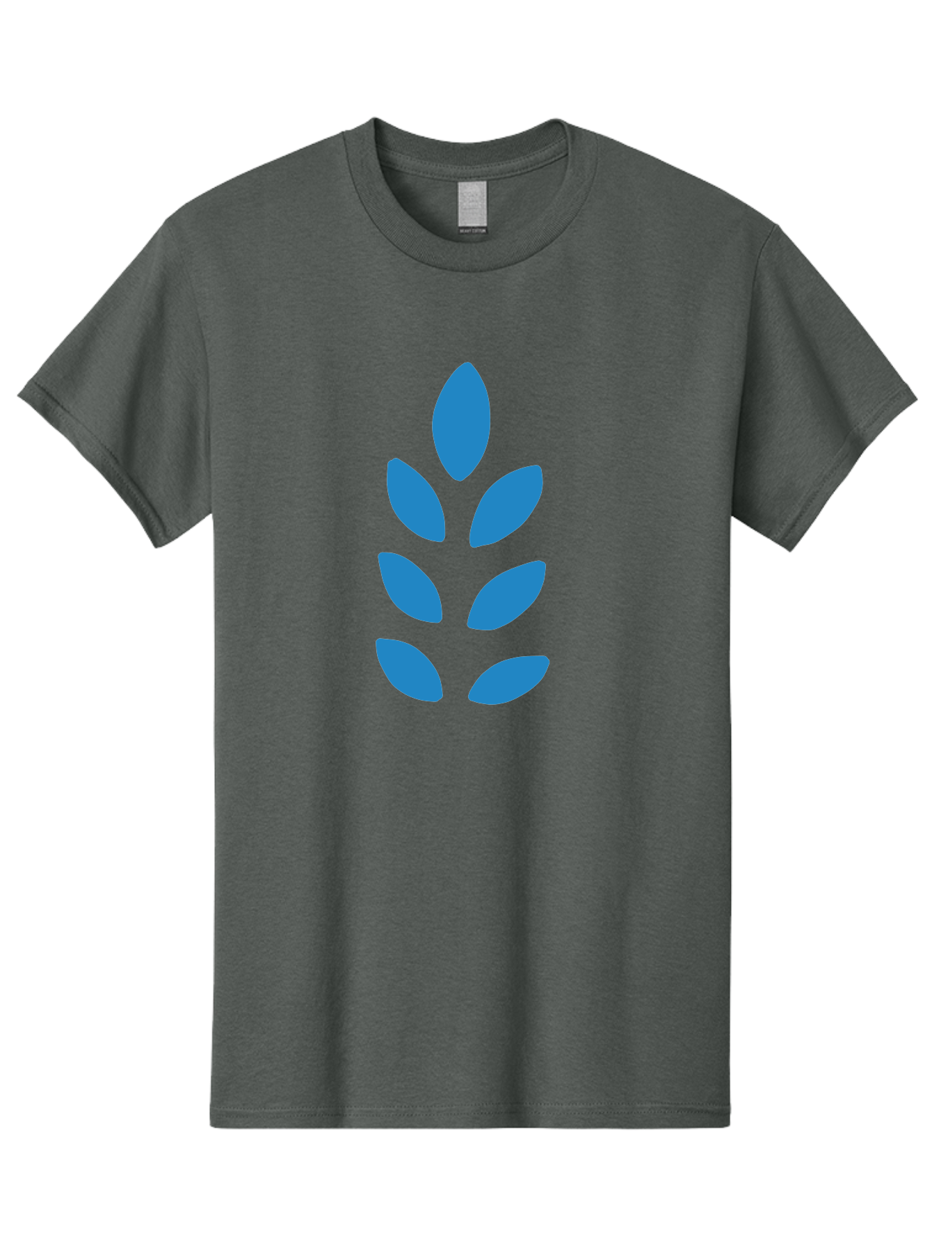 Blue-Leaves Men'S Graphic Tee, 100% Cotton, Comfortable Casual Summer Wear, Machine Washable, Blue Leaves, Simple Design, Minimalist Art, Stylized Foliage, Graphic Element, Abstract Shape, Modern Illustration Aab670