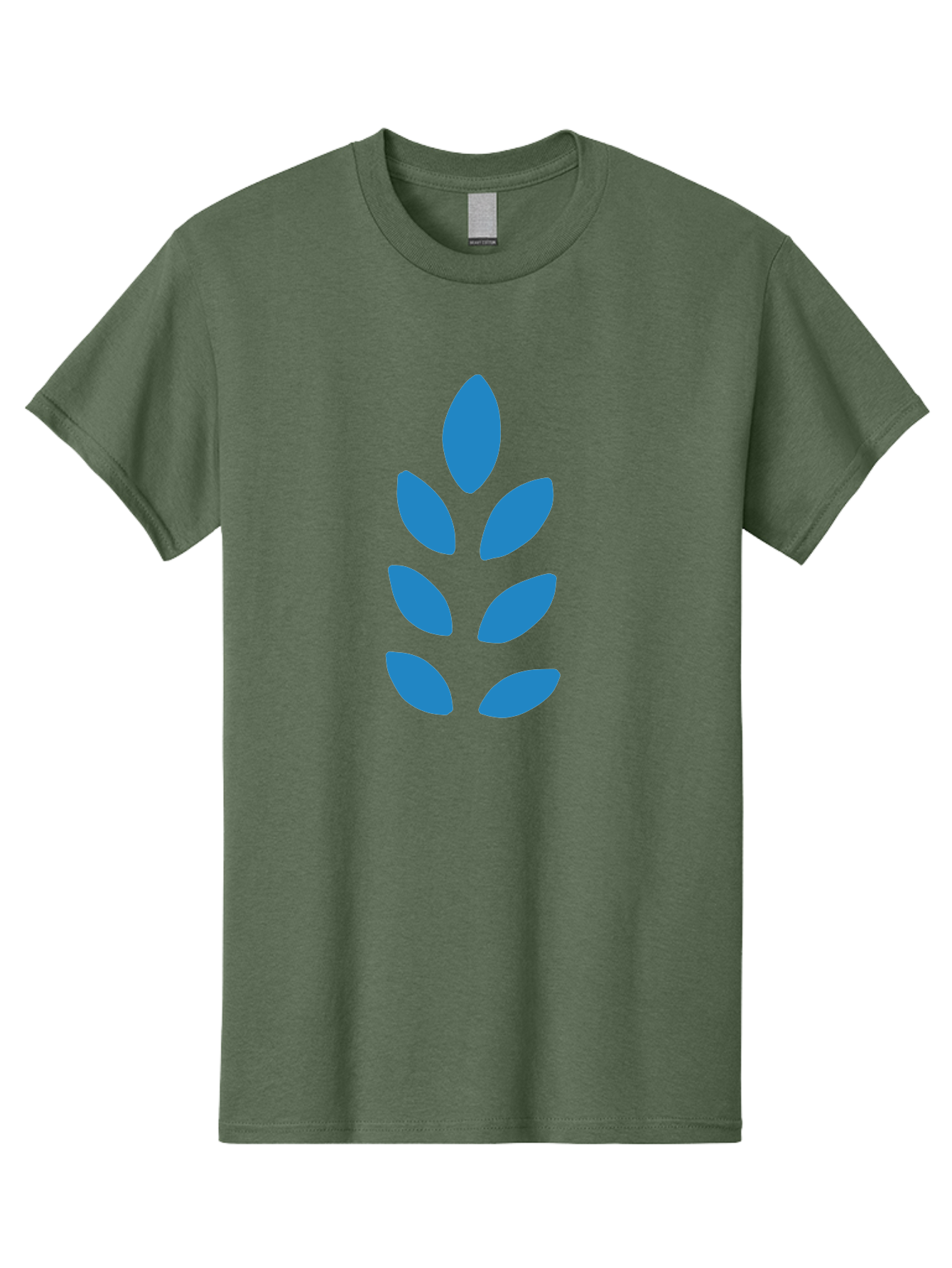 Blue-Leaves Men'S Graphic Tee, 100% Cotton, Comfortable Casual Summer Wear, Machine Washable, Blue Leaves, Simple Design, Minimalist Art, Stylized Foliage, Graphic Element, Abstract Shape, Modern Illustration Aab670