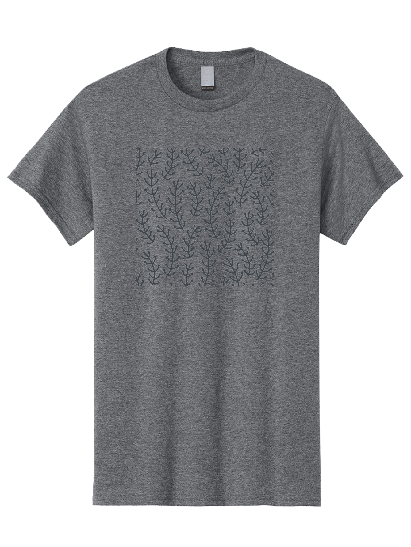 Branches-Pattern Men'S Graphic Tee, 100% Cotton, Comfortable Casual Summer Wear, Machine Washable, Repeating Pattern, Black Branches, Minimalist Design, Simple Shapes, Abstract Art, Geometric Pattern, Decorative Elements, Modern Aesthetic, Aab673