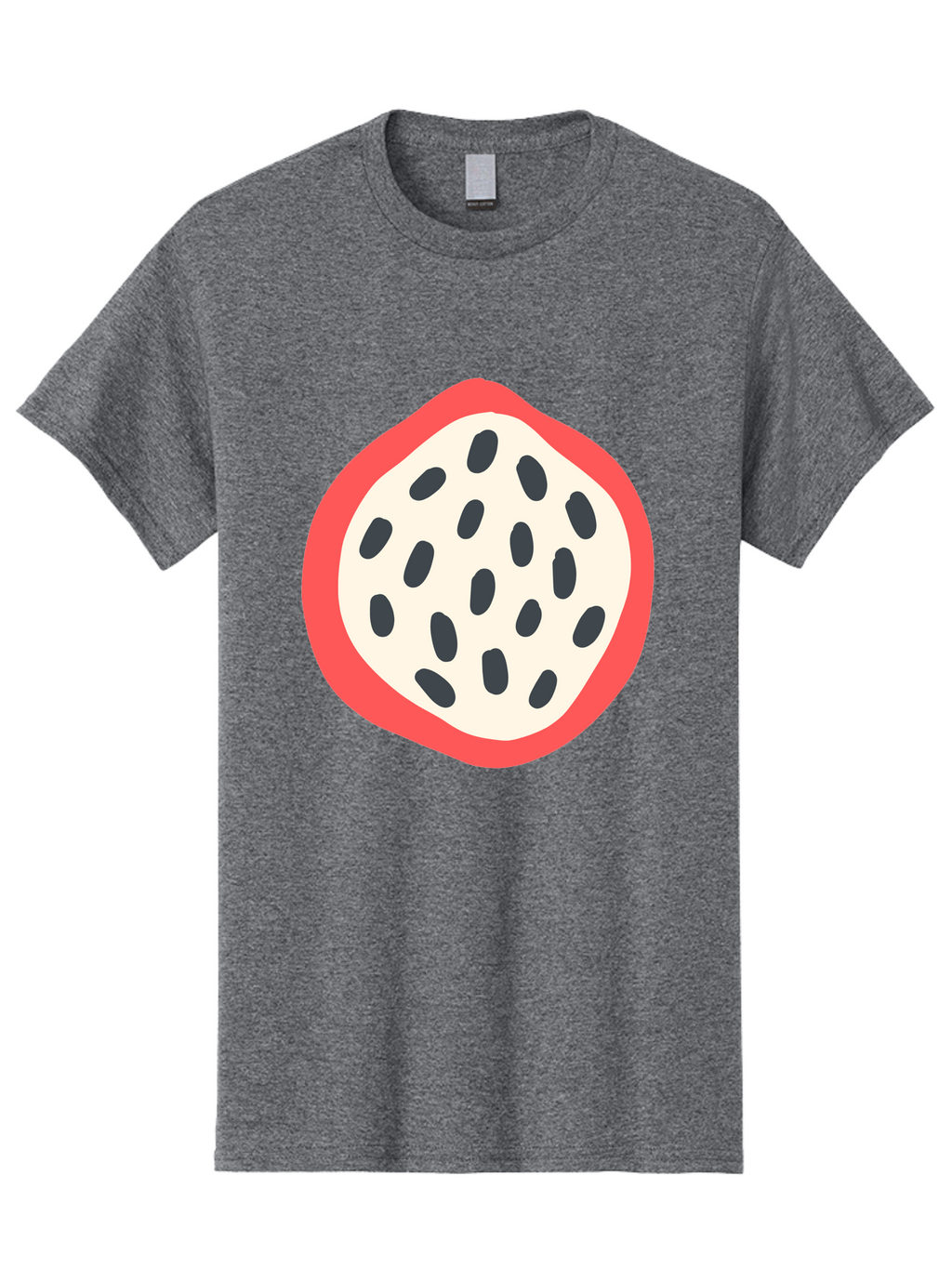 Dragon-Fruit-1 Men'S Graphic Tee, 100% Cotton, Comfortable Casual Summer Wear, Machine Washable, Dragon Fruit, Sliced Fruit, Black Seeds, Red Skin, White Pulp, Exotic Fruit, Tropical Flavors, Vibrant Colors, Healthy Snack, Fruit Illustration Aab692