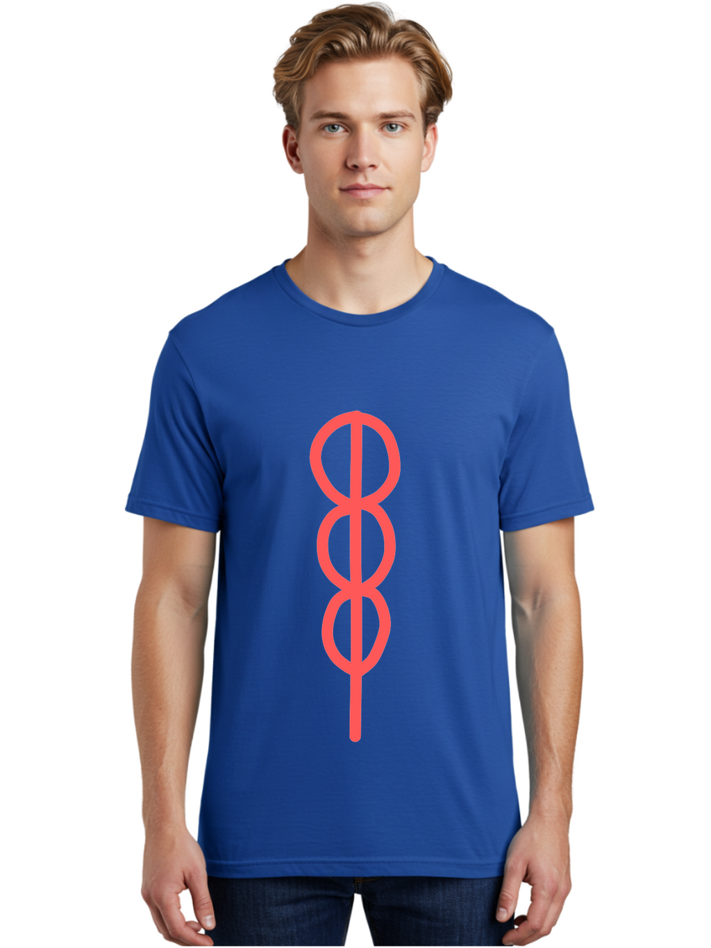 Eight-Symbol Men'S Graphic Tee, 100% Cotton, Comfortable Casual Summer Wear, Machine Washable, Psychedelic Symbol, Infinity Symbol, Number 8, Spiral Pattern, Abstract Design, Geometric Shape, Symbolic Art, Retro Aesthetic, Modern Graphic Aab696