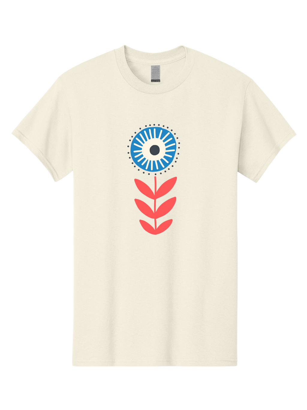 Eye-Flower-1 Men'S Graphic Tee, 100% Cotton, Comfortable Casual Summer Wear, Machine Washable, Evil Eye Symbol, Blue And White Eye, Protection Charm, Floral Design, Red Leaves, Abstract Art, Mystical Motif, Symbolic Artwork Aab698