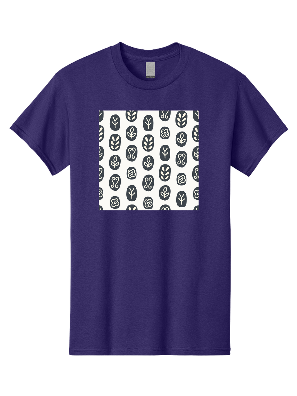 Floral-Pattern-16 Men'S Graphic Tee, 100% Cotton, Comfortable Casual Summer Wear, Machine Washable, Minimalist Botanical Design, Stylized Floral Motifs, Simple Shapes, Repetitive Pattern, Elegant Simplicity, Soothing Aesthetics, Aab709