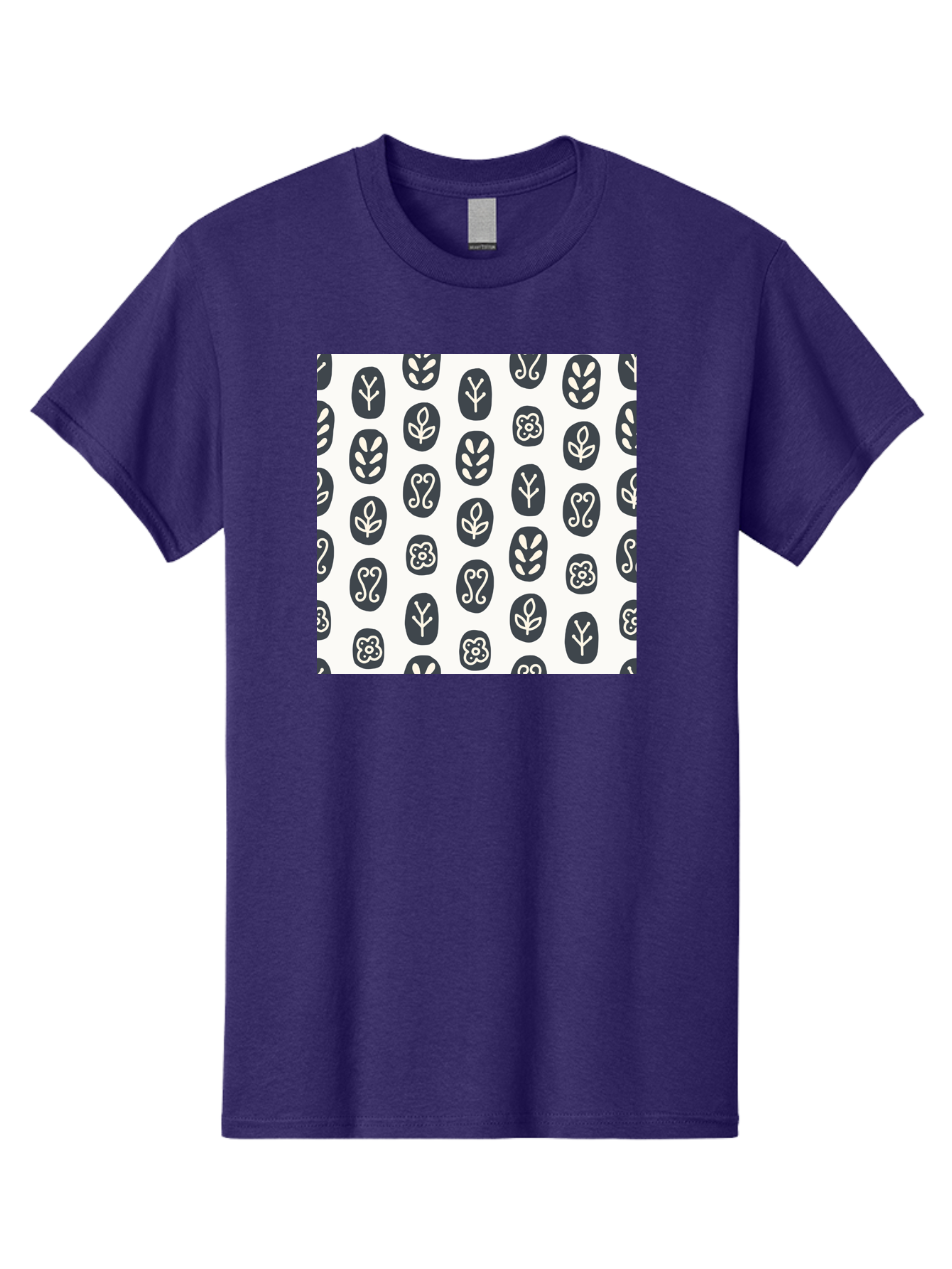 Floral-Pattern-16 Men'S Graphic Tee, 100% Cotton, Comfortable Casual Summer Wear, Machine Washable, Minimalist Botanical Design, Stylized Floral Motifs, Simple Shapes, Repetitive Pattern, Elegant Simplicity, Soothing Aesthetics, Aab709