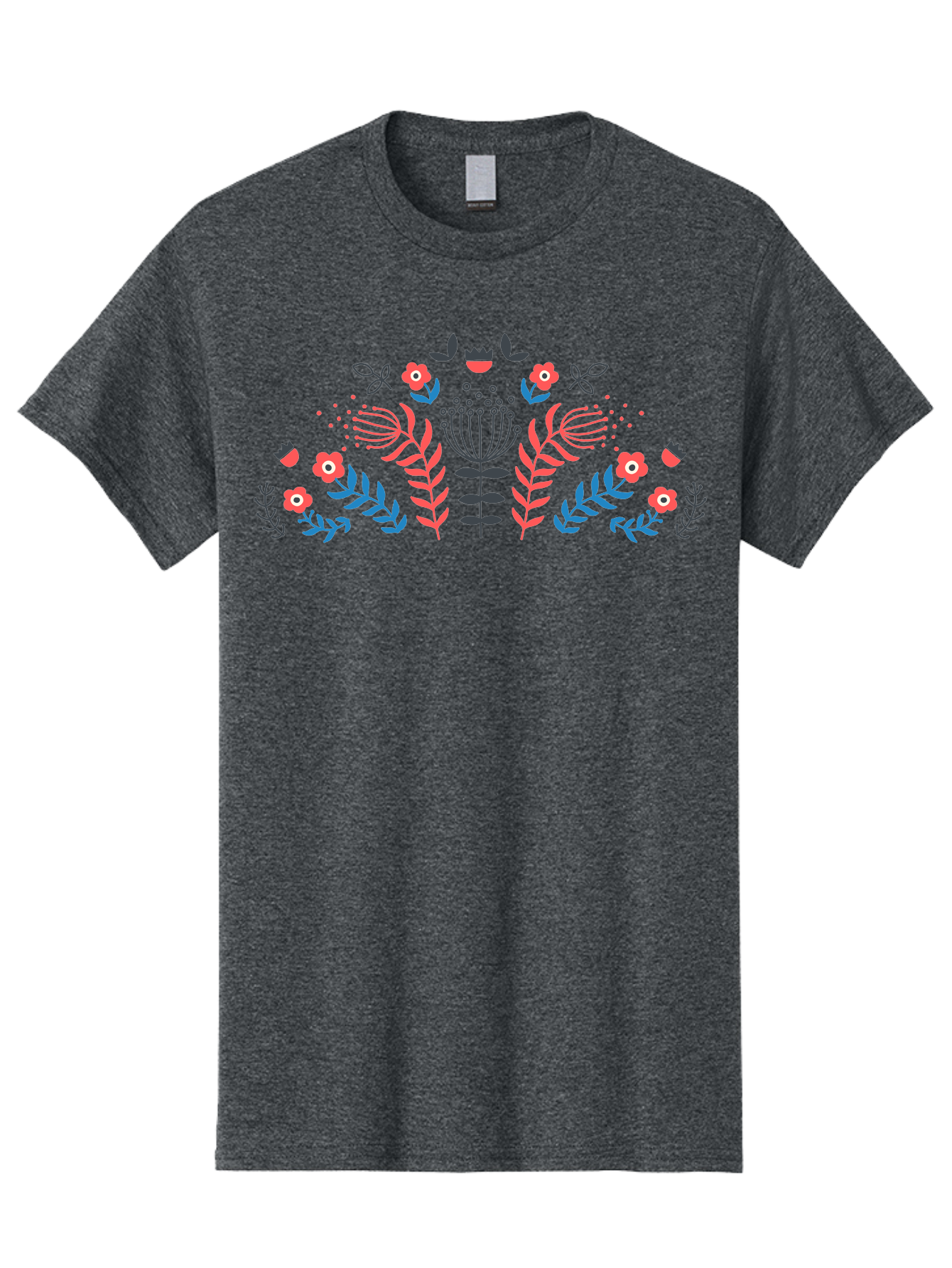 Floral-Pattern-18 Men'S Graphic Tee, 100% Cotton, Comfortable Casual Summer Wear, Machine Washable, Floral Pattern, Colorful Flowers, Leaves, Foliage, Abstract Design, Vibrant Colors, Whimsical Art, Stylized Blooms, Botanical Style, Aab711
