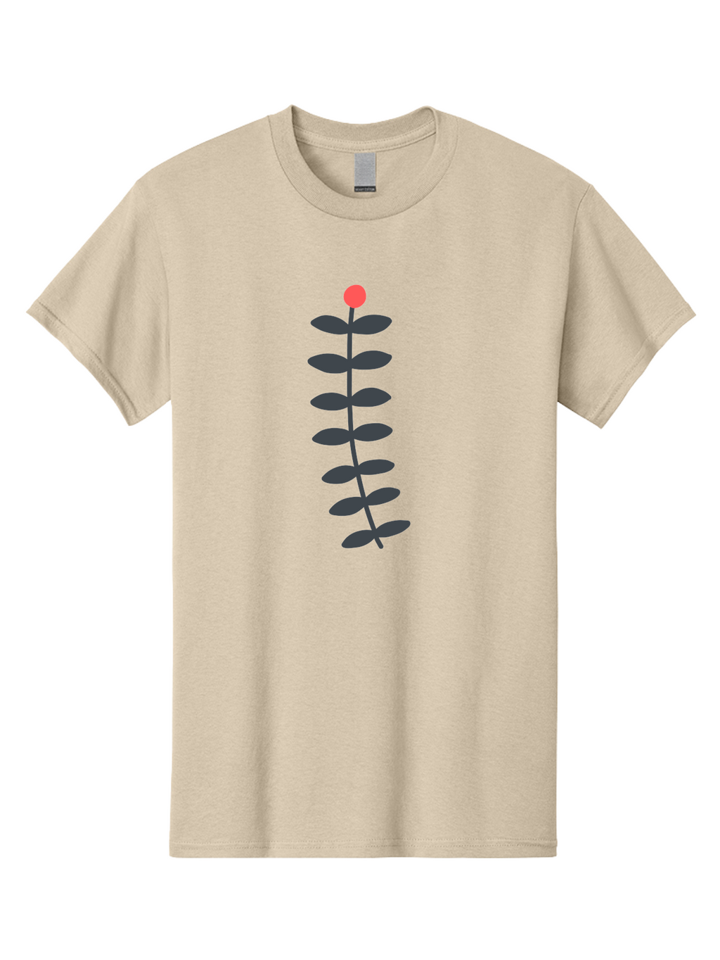 Flower-5 Men'S Graphic Tee, 100% Cotton, Comfortable Casual Summer Wear, Machine Washable, Simple Flower Illustration, Red Bloom, Dark Green Leaves, Minimalist Design, Botanical Art, Floral Graphic Aab725