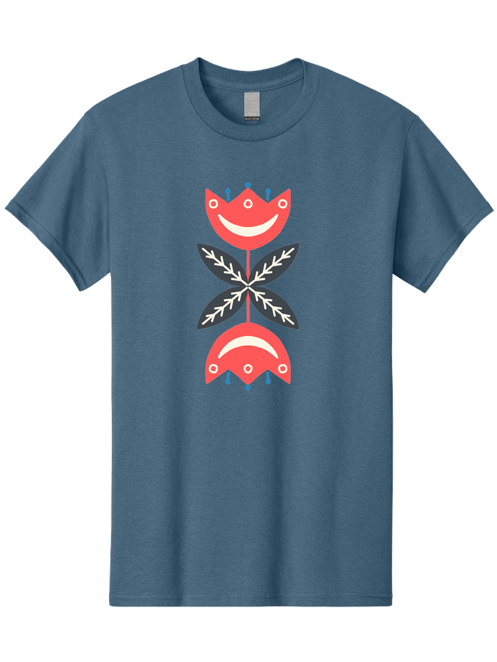 Flower-Face Men'S Graphic Tee, 100% Cotton, Comfortable Casual Summer Wear, Machine Washable, Red Smiley Faces, Playful Flowers, Cartoon Characters, Happy Emotions, Floral Designs, Whimsical Art, Cute Illustrations Aab729
