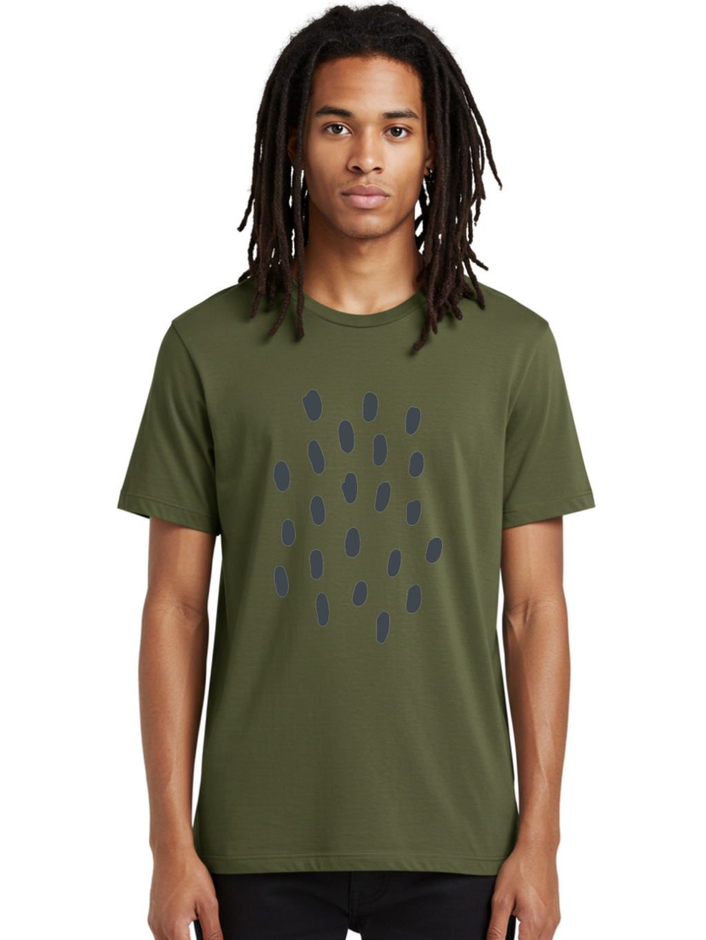 Grey-Stones Men'S Graphic Tee, 100% Cotton, Comfortable Casual Summer Wear, Machine Washable, Hand-Drawn Seeds, Scattered Elements, Organic Shapes, Dark Grey Illustrations, Whimsical Art, Abstract Composition, Unique Design Elements, Aab754