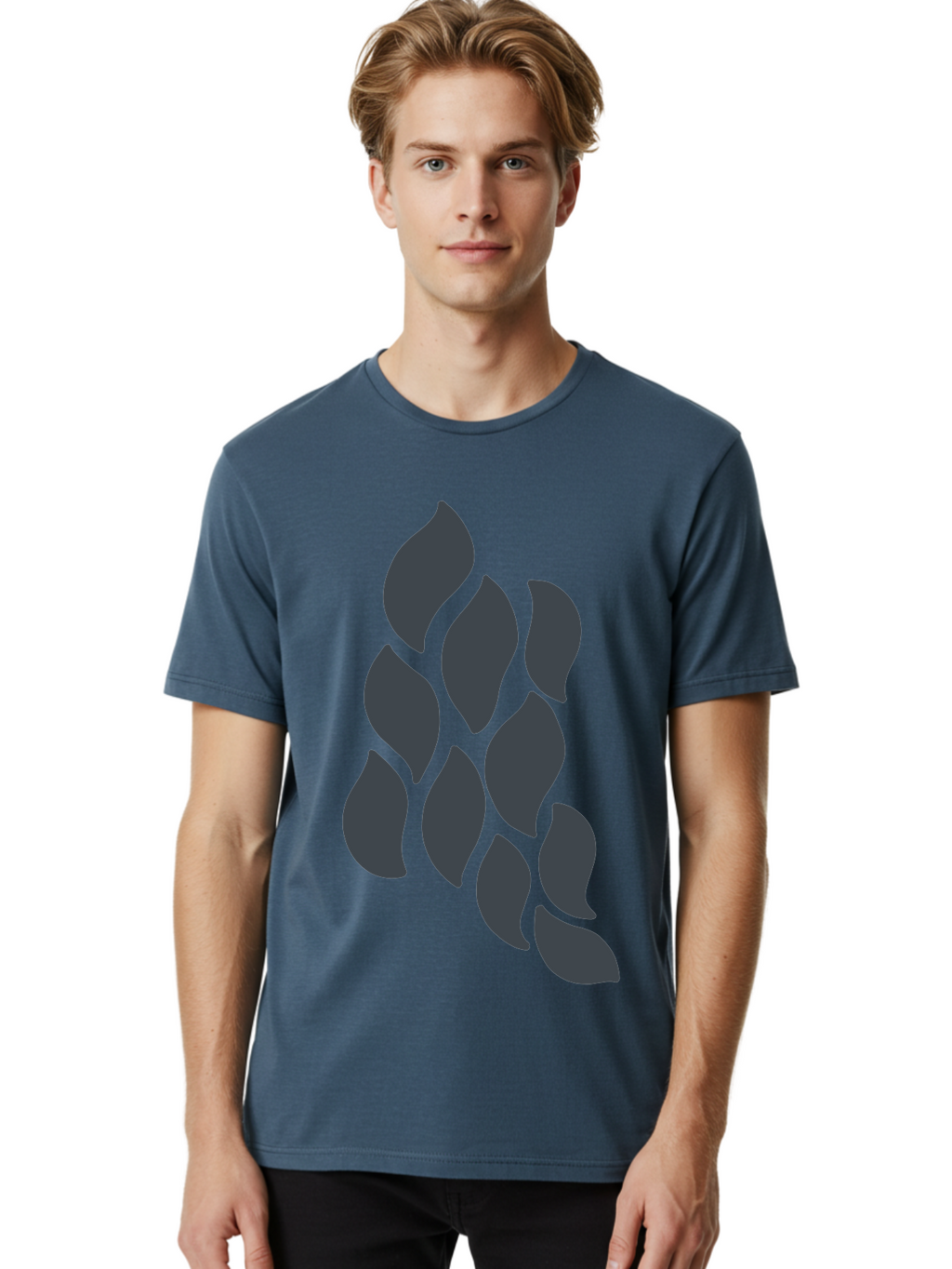 Hops Men'S Graphic Tee, 100% Cotton, Comfortable Casual Summer Wear, Machine Washable, Hop Plant, Beer Ingredient, Brewing Process, Dark Silhouette, Neon Green Background, Leaves, Craft Beer, Hop Flowers Aab756