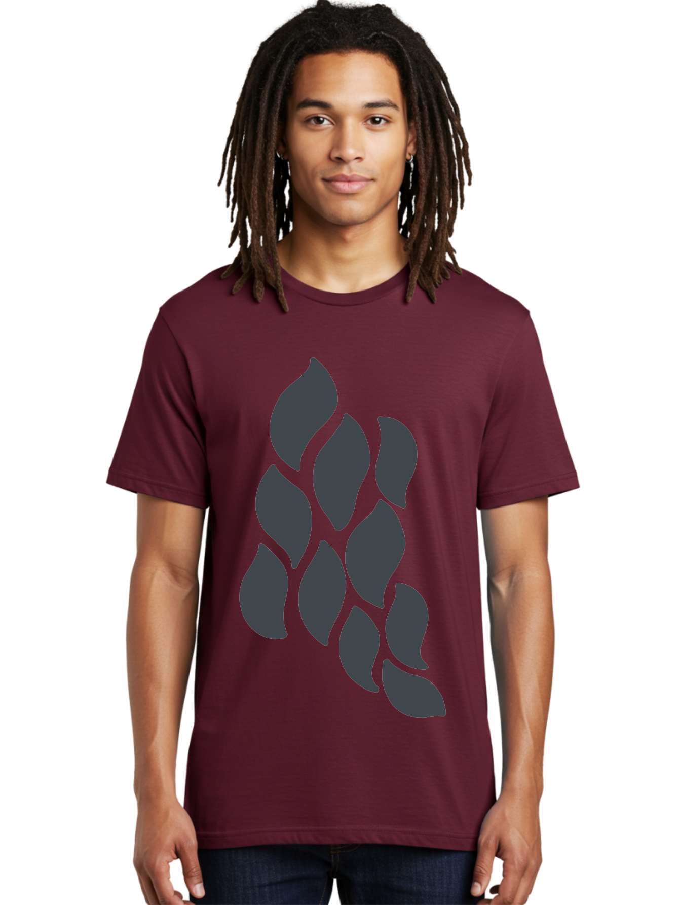 Hops Men'S Graphic Tee, 100% Cotton, Comfortable Casual Summer Wear, Machine Washable, Hop Plant, Beer Ingredient, Brewing Process, Dark Silhouette, Neon Green Background, Leaves, Craft Beer, Hop Flowers Aab756