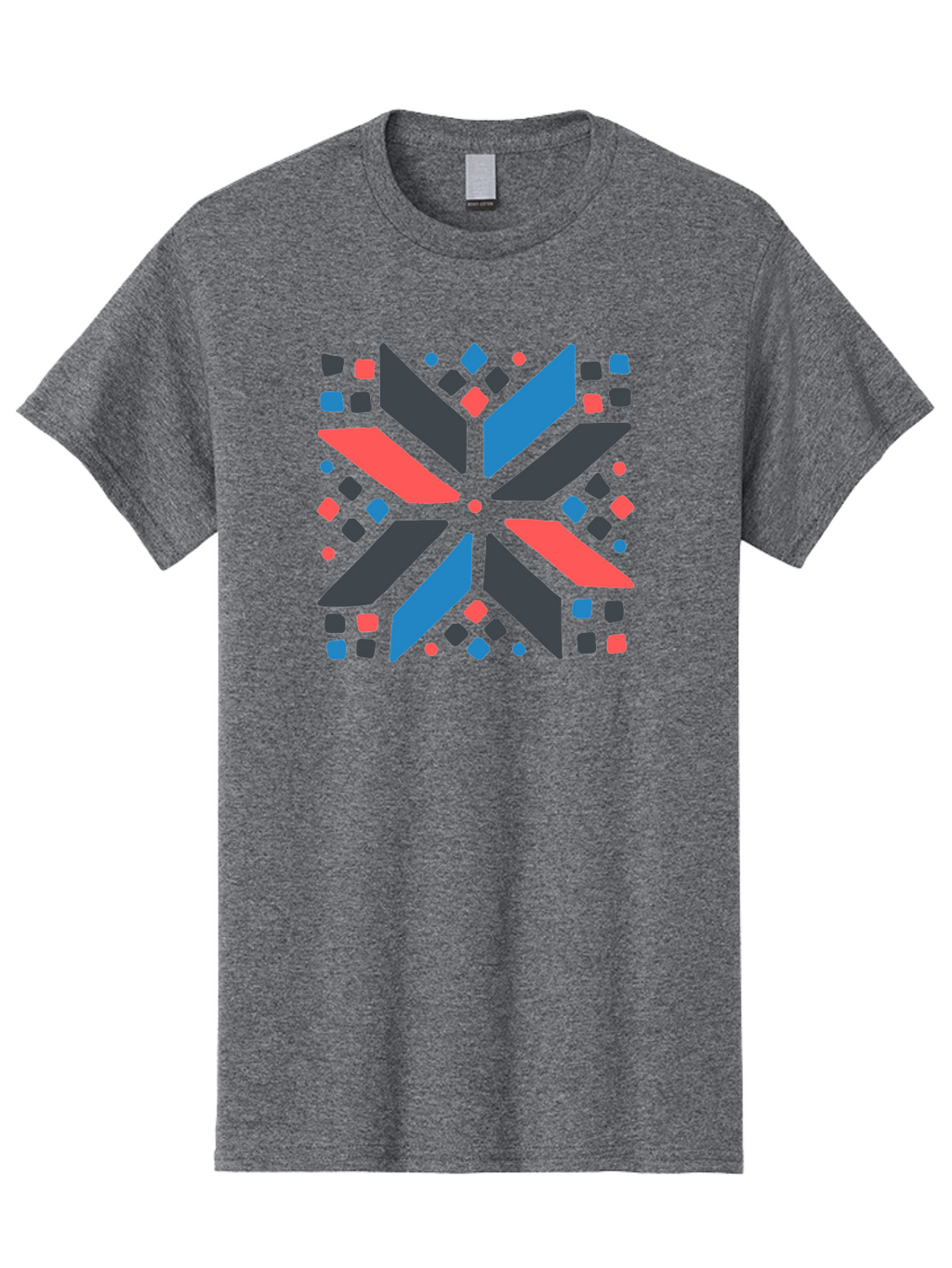 Kaleidoscope-Pattern-1 Men'S Graphic Tee, 100% Cotton, Comfortable Casual Summer Wear, Machine Washable, Symmetrical Shapes, Geometric Pattern, Abstract Design, Colorful Elements, Modern Art, Artistic Expression, Vibrant Colors, Bold Design, Aab757