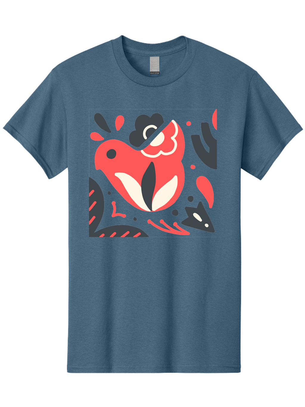 Koi-Fish-Illustration Men'S Graphic Tee, 100% Cotton, Comfortable Casual Summer Wear, Machine Washable, Fish Head, Abstract Art, Digital Illustration, Vibrant Colors, Dynamic Shapes, Playful Design, Creative Expression, Bold Graphics, Aab760
