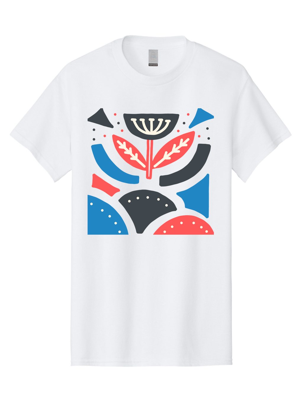 Menorah-Illustration Men'S Graphic Tee, 100% Cotton, Comfortable Casual Summer Wear, Machine Washable, Menorah Illustration, Abstract Floral Design, Hanukkah Symbol, Festive Atmosphere, Jewish Tradition, Holiday Celebration, Aab764