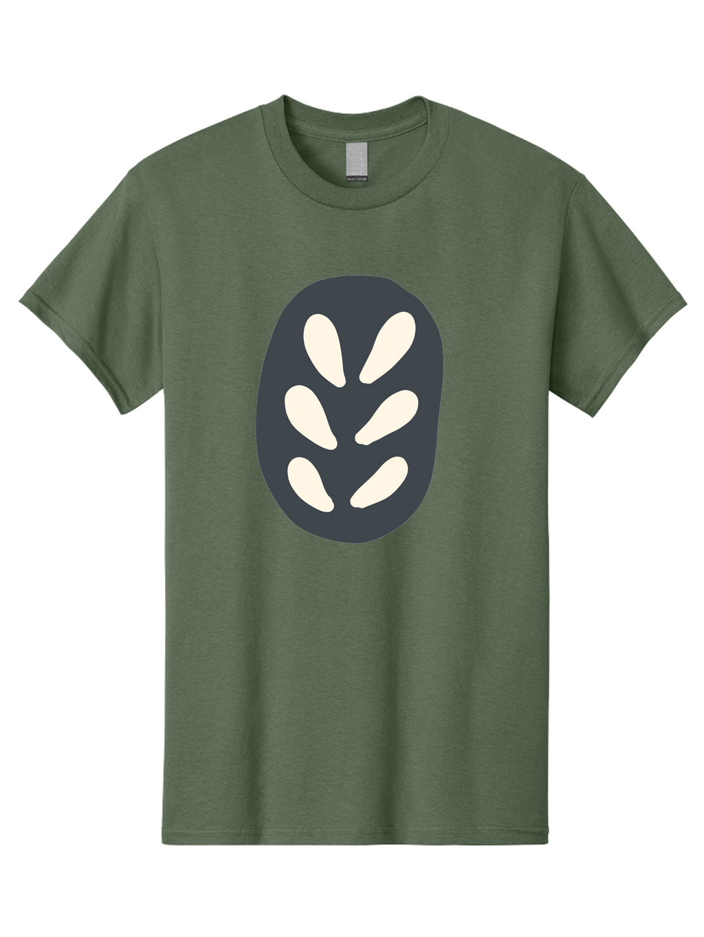 Oval-Icon Men'S Graphic Tee, 100% Cotton, Comfortable Casual Summer Wear, Machine Washable, Kiwi Fruit, Fruit Icon, Simple Graphics, Minimal Design, Fruit Symbol, Kiwi Illustration, Cartoon Fruit Aab766