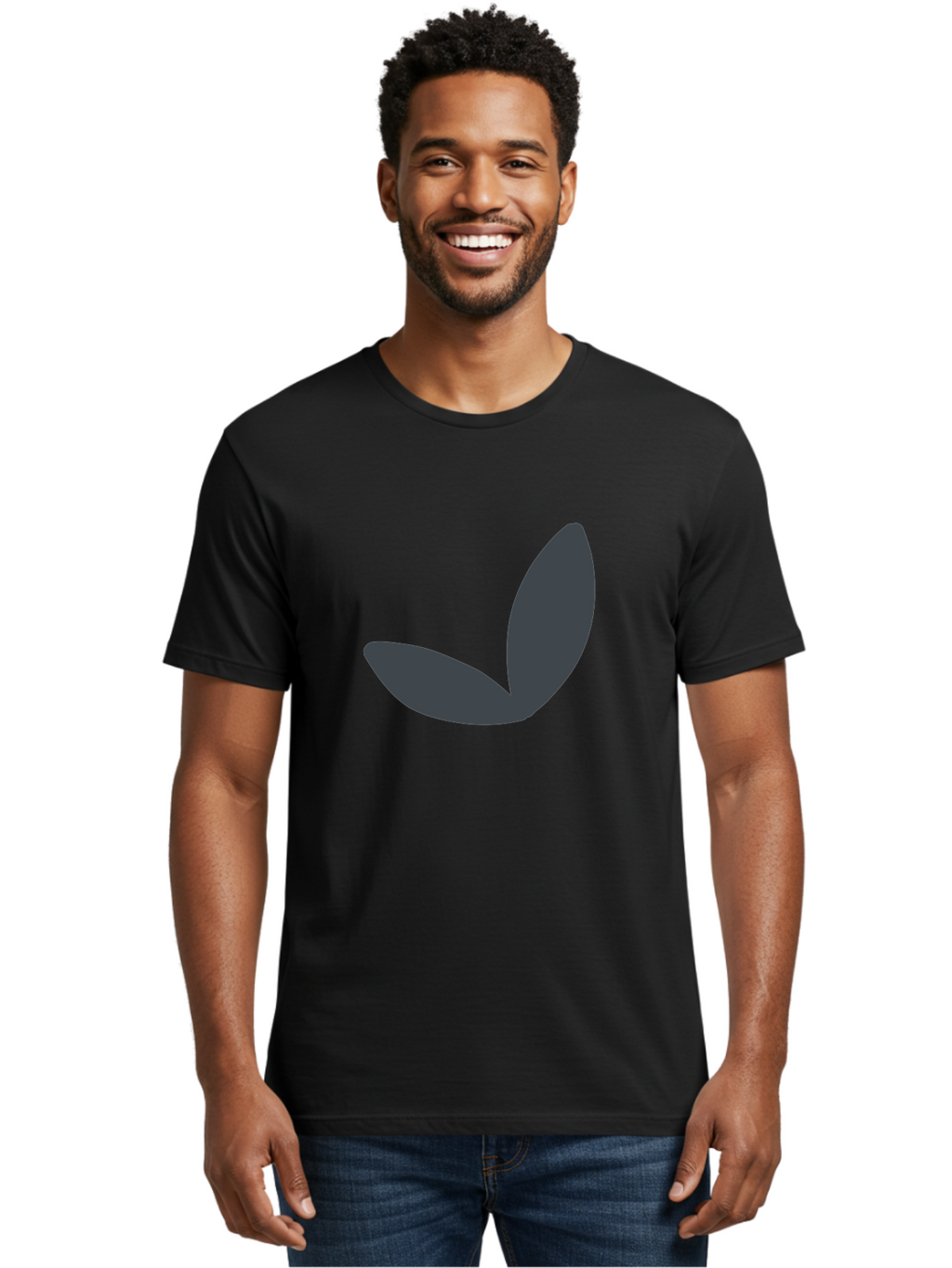 Petals Men'S Graphic Tee, 100% Cotton, Comfortable Casual Summer Wear, Machine Washable, Simple Vector Graphic, Minimalistic Design, Dark Grey Shapes, Pea Pod Illustration, Abstract Shapes, Modern Digital Art, Graphic Design Elements Aab768