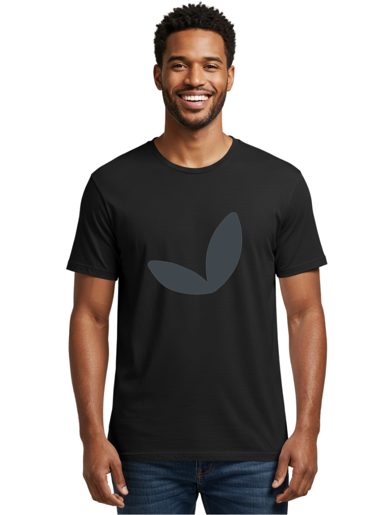 Petals Men'S Graphic Tee, 100% Cotton, Comfortable Casual Summer Wear, Machine Washable, Simple Vector Graphic, Minimalistic Design, Dark Grey Shapes, Pea Pod Illustration, Abstract Shapes, Modern Digital Art, Graphic Design Elements Aab768