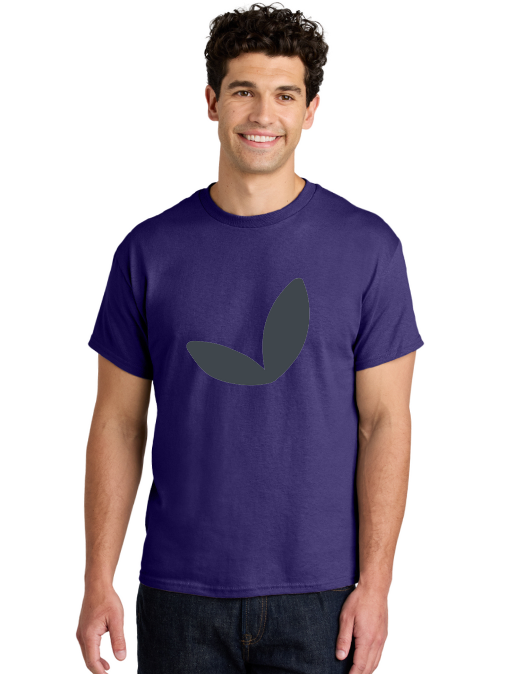 Petals Men'S Graphic Tee, 100% Cotton, Comfortable Casual Summer Wear, Machine Washable, Simple Vector Graphic, Minimalistic Design, Dark Grey Shapes, Pea Pod Illustration, Abstract Shapes, Modern Digital Art, Graphic Design Elements Aab768