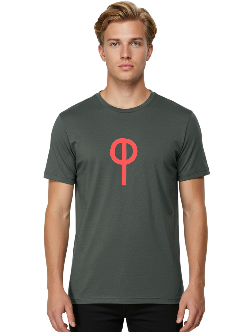 Phi Men'S Graphic Tee, 100% Cotton, Comfortable Casual Summer Wear, Machine Washable, Phi Symbol, Greek Alphabet, Mathematical Symbol, Science Notation, Scientific Notation, Geometric Shapes, Typographic Elements Aab769