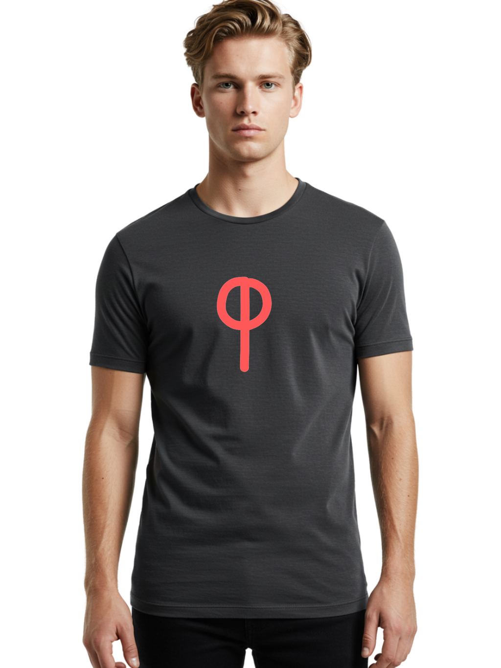 Phi Men'S Graphic Tee, 100% Cotton, Comfortable Casual Summer Wear, Machine Washable, Phi Symbol, Greek Alphabet, Mathematical Symbol, Science Notation, Scientific Notation, Geometric Shapes, Typographic Elements Aab769