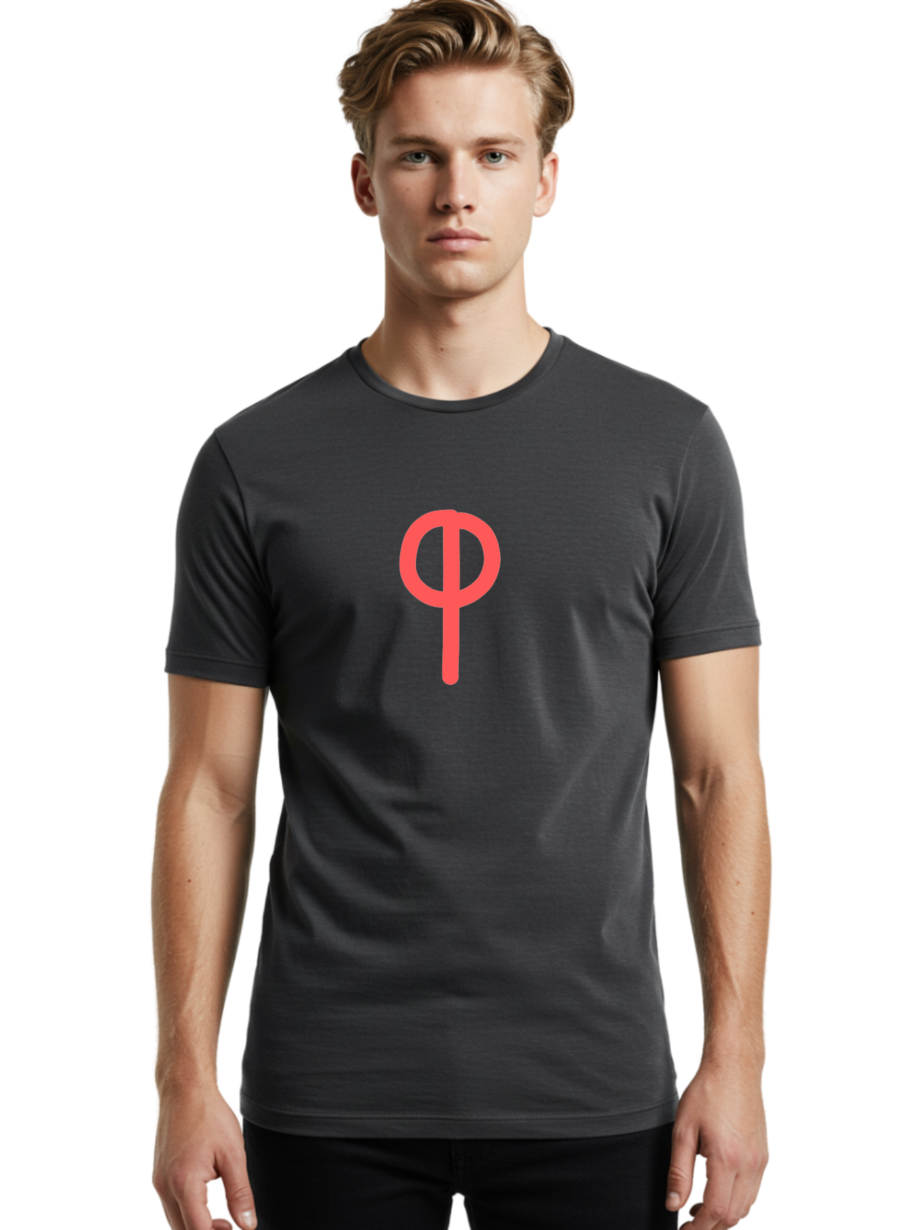 Phi Men'S Graphic Tee, 100% Cotton, Comfortable Casual Summer Wear, Machine Washable, Phi Symbol, Greek Alphabet, Mathematical Symbol, Science Notation, Scientific Notation, Geometric Shapes, Typographic Elements Aab769