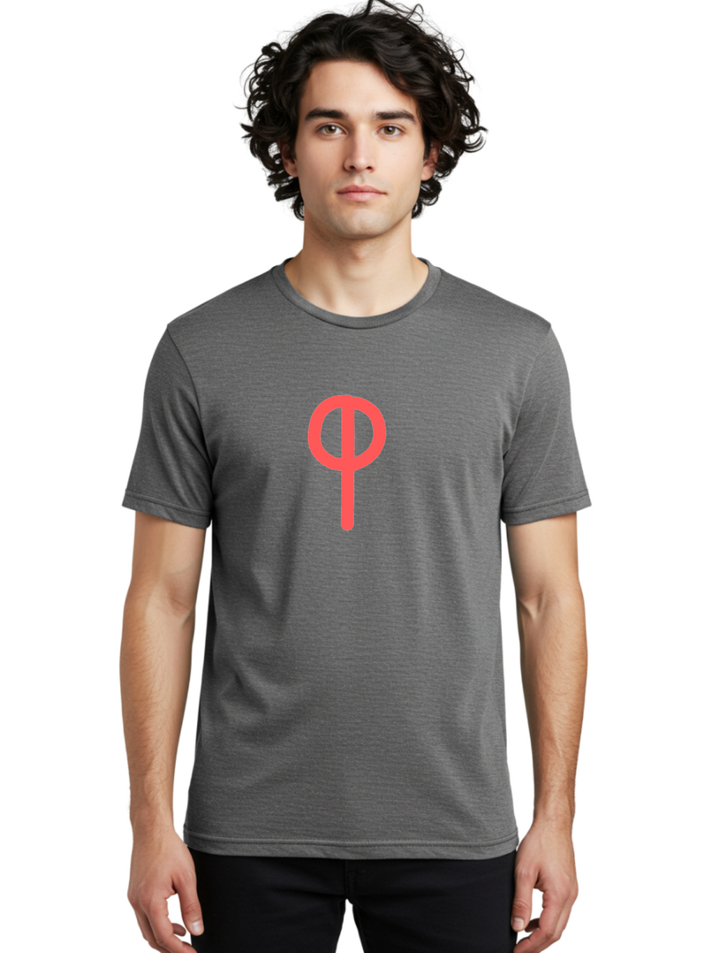 Phi Men'S Graphic Tee, 100% Cotton, Comfortable Casual Summer Wear, Machine Washable, Phi Symbol, Greek Alphabet, Mathematical Symbol, Science Notation, Scientific Notation, Geometric Shapes, Typographic Elements Aab769