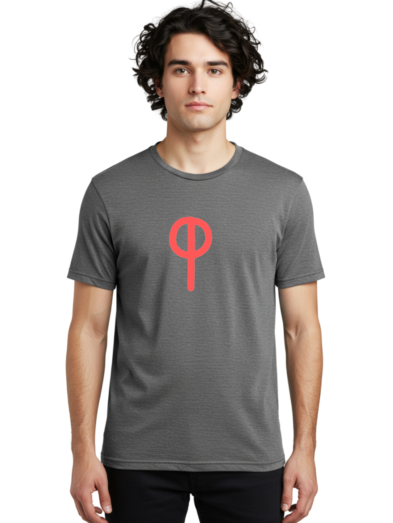 Phi Men'S Graphic Tee, 100% Cotton, Comfortable Casual Summer Wear, Machine Washable, Phi Symbol, Greek Alphabet, Mathematical Symbol, Science Notation, Scientific Notation, Geometric Shapes, Typographic Elements Aab769