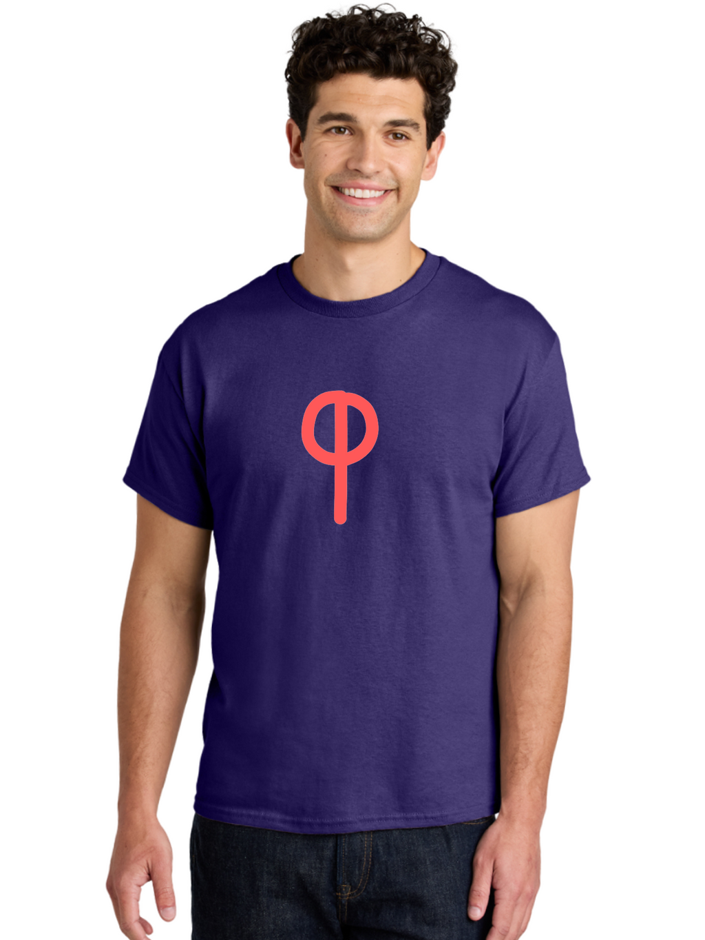 Phi Men'S Graphic Tee, 100% Cotton, Comfortable Casual Summer Wear, Machine Washable, Phi Symbol, Greek Alphabet, Mathematical Symbol, Science Notation, Scientific Notation, Geometric Shapes, Typographic Elements Aab769