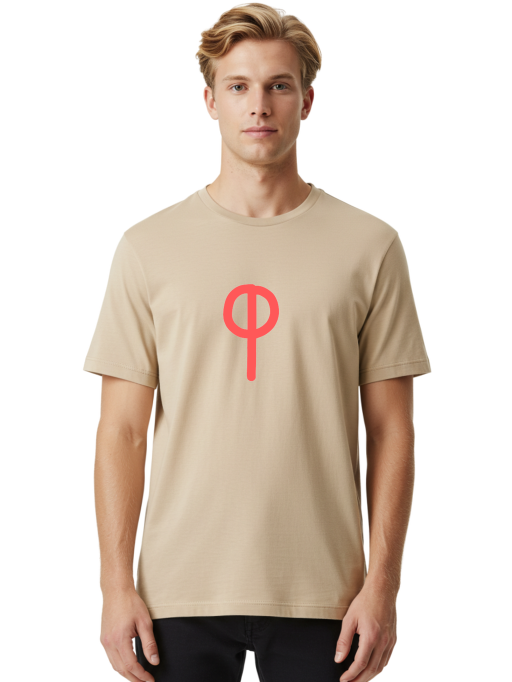 Phi Men'S Graphic Tee, 100% Cotton, Comfortable Casual Summer Wear, Machine Washable, Phi Symbol, Greek Alphabet, Mathematical Symbol, Science Notation, Scientific Notation, Geometric Shapes, Typographic Elements Aab769