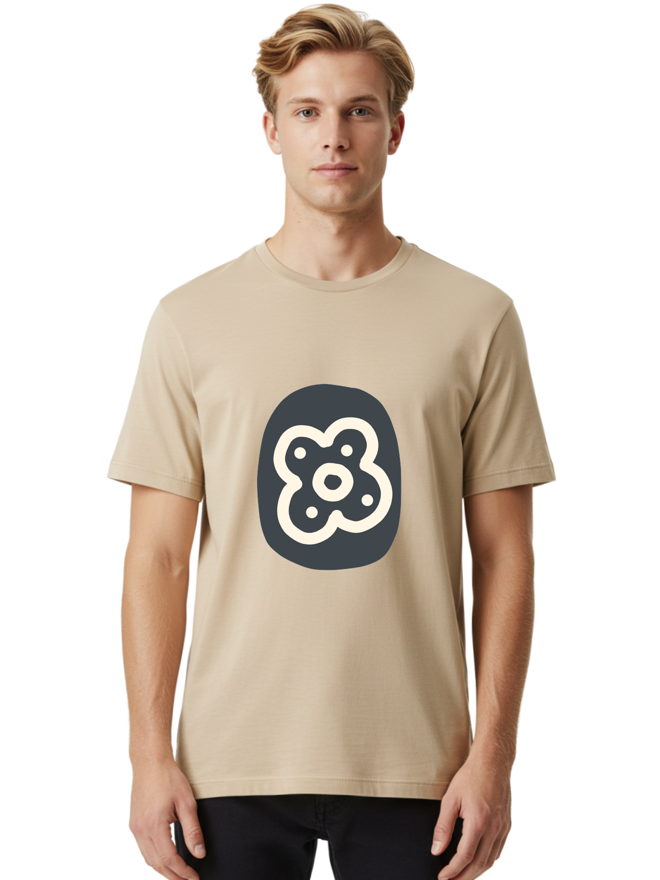Rounded-Square-Logo Men'S Graphic Tee, 100% Cotton, Comfortable Casual Summer Wear, Machine Washable, Paw Print, Dog Paw, Pet Care, Animal Tracking, Pet Grooming, Pet Accessories, Pet Love Aab791
