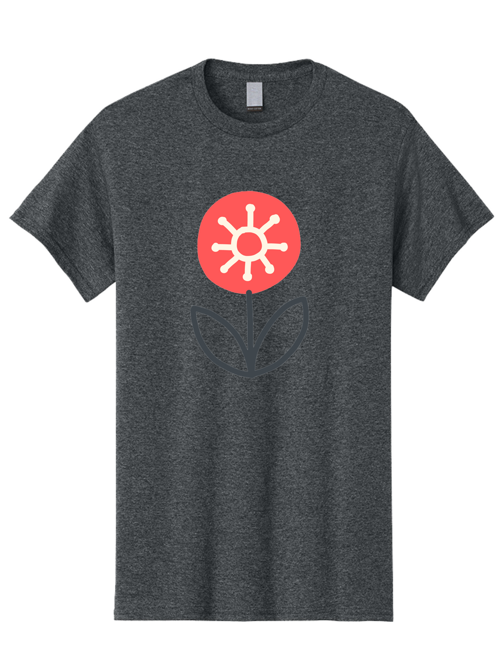 Sunflower-Icon Men'S Graphic Tee, 100% Cotton, Comfortable Casual Summer Wear, Machine Washable, Stylized Sunflower, Simple Flower Design, Abstract Sun Symbol, Red And White Colors, Minimalist Logo, Floral Icon, Modern Graphic Aab797