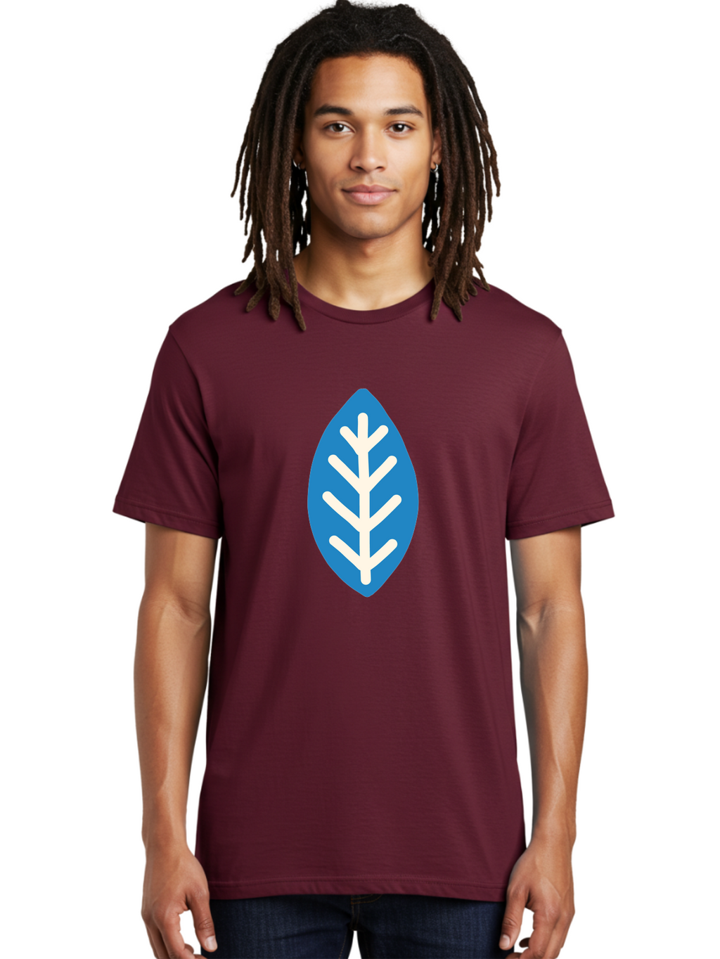 White-Leaf Men'S Graphic Tee, 100% Cotton, Comfortable Casual Summer Wear, Machine Washable, White Branch, Leaf Symbol, Nature Icon, Simple Design, Minimalistic Art, Eco-Friendly Logo, Stylized Leaf Aab817