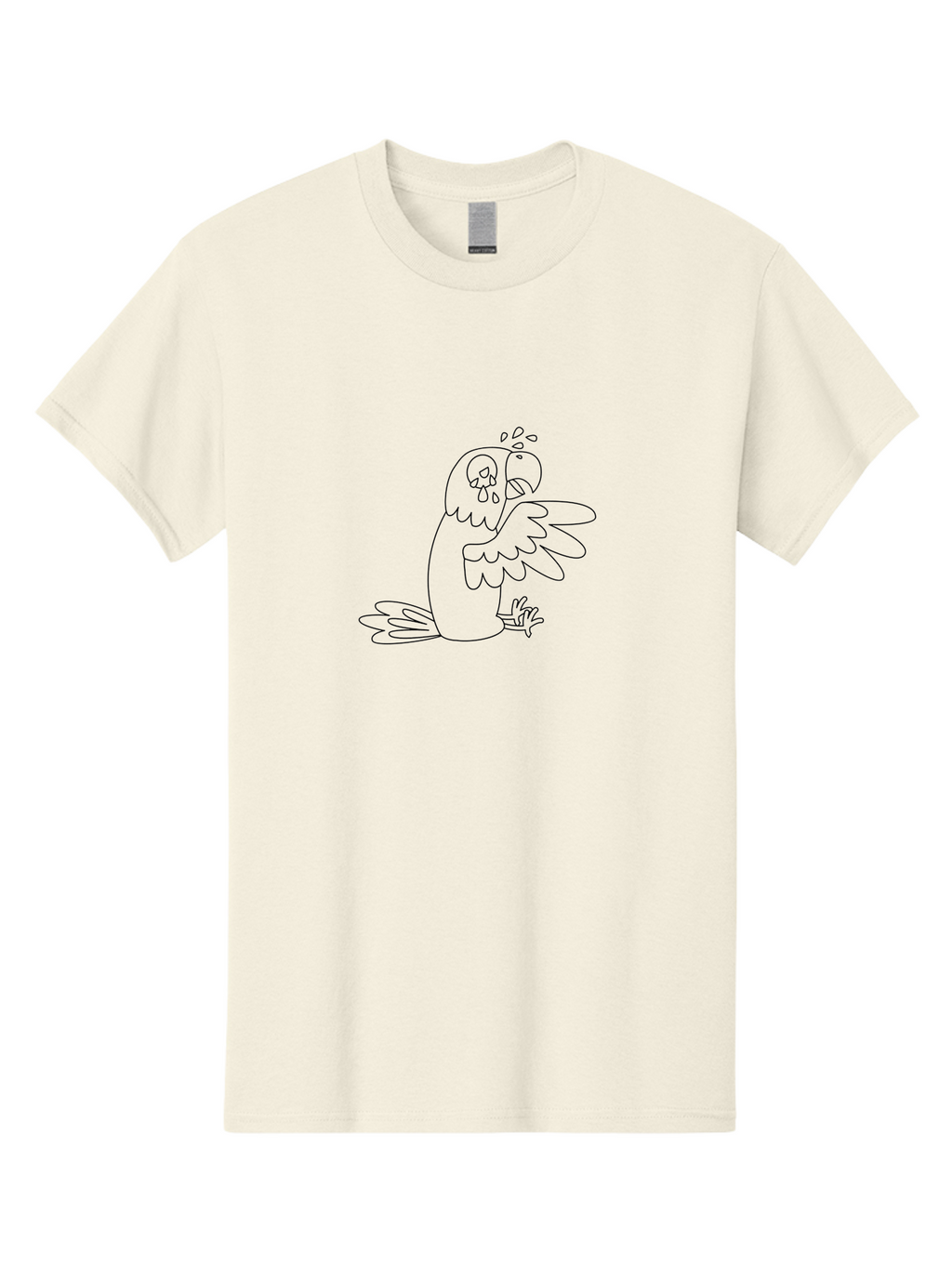 Crying-Parrot-2 Men'S Graphic Tee, 100% Cotton, Comfortable Casual Summer Wear, Machine Washable, Bird Crying, Sad Animal, Sorrowful Creature, Tears Falling, Unhappy Bird, Crying Parrot, Emotional Animal, Distressed Bird Aab827