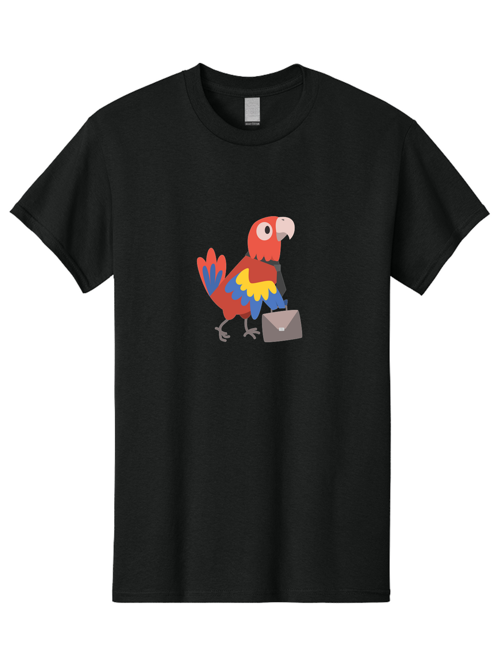 Macaw-Mail Men'S Graphic Tee, 100% Cotton, Comfortable Casual Summer Wear, Machine Washable, Colorful Parrot, Vibrant Plumage, Cartoon-Style, Mail Delivery, Parrot With Envelope, Tropical Bird, Illustration, Letter Delivery Aab839