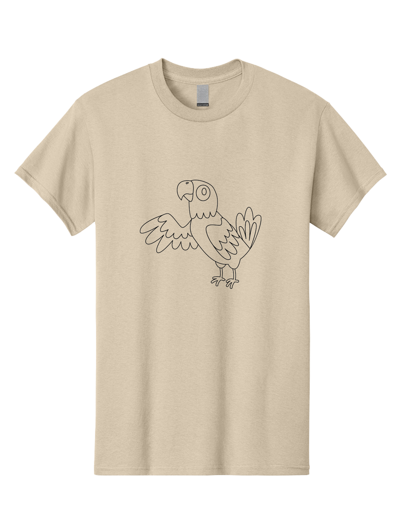 Parrot-5 Men'S Graphic Tee, 100% Cotton, Comfortable Casual Summer Wear, Machine Washable, Parrot Illustration, Simple Line Art, Cartoon Bird, Wildlife Graphic, Avian Design, Minimalist Artwork, Tropical Creature Aab853