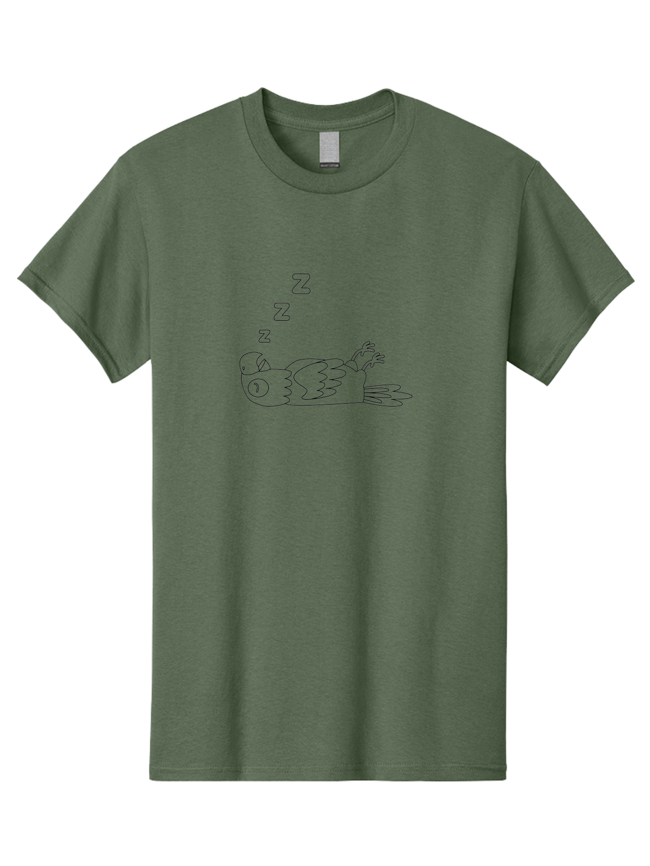 Sleeping-Parrot-2 Men'S Graphic Tee, 100% Cotton, Comfortable Casual Summer Wear, Machine Washable, Sleeping Parrot, Cartoon Bird, Resting Animal, Peaceful Scene, Sleeping Creature, Zzz, Dreamy Atmosphere, Relaxed Parrot, Cute Illustration Aab889