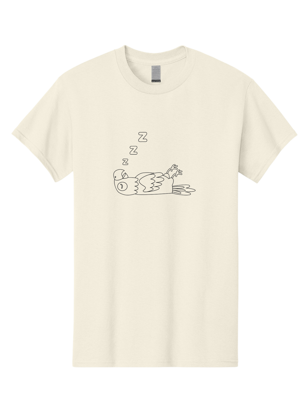 Sleeping-Parrot-2 Men'S Graphic Tee, 100% Cotton, Comfortable Casual Summer Wear, Machine Washable, Sleeping Parrot, Cartoon Bird, Resting Animal, Peaceful Scene, Sleeping Creature, Zzz, Dreamy Atmosphere, Relaxed Parrot, Cute Illustration Aab889