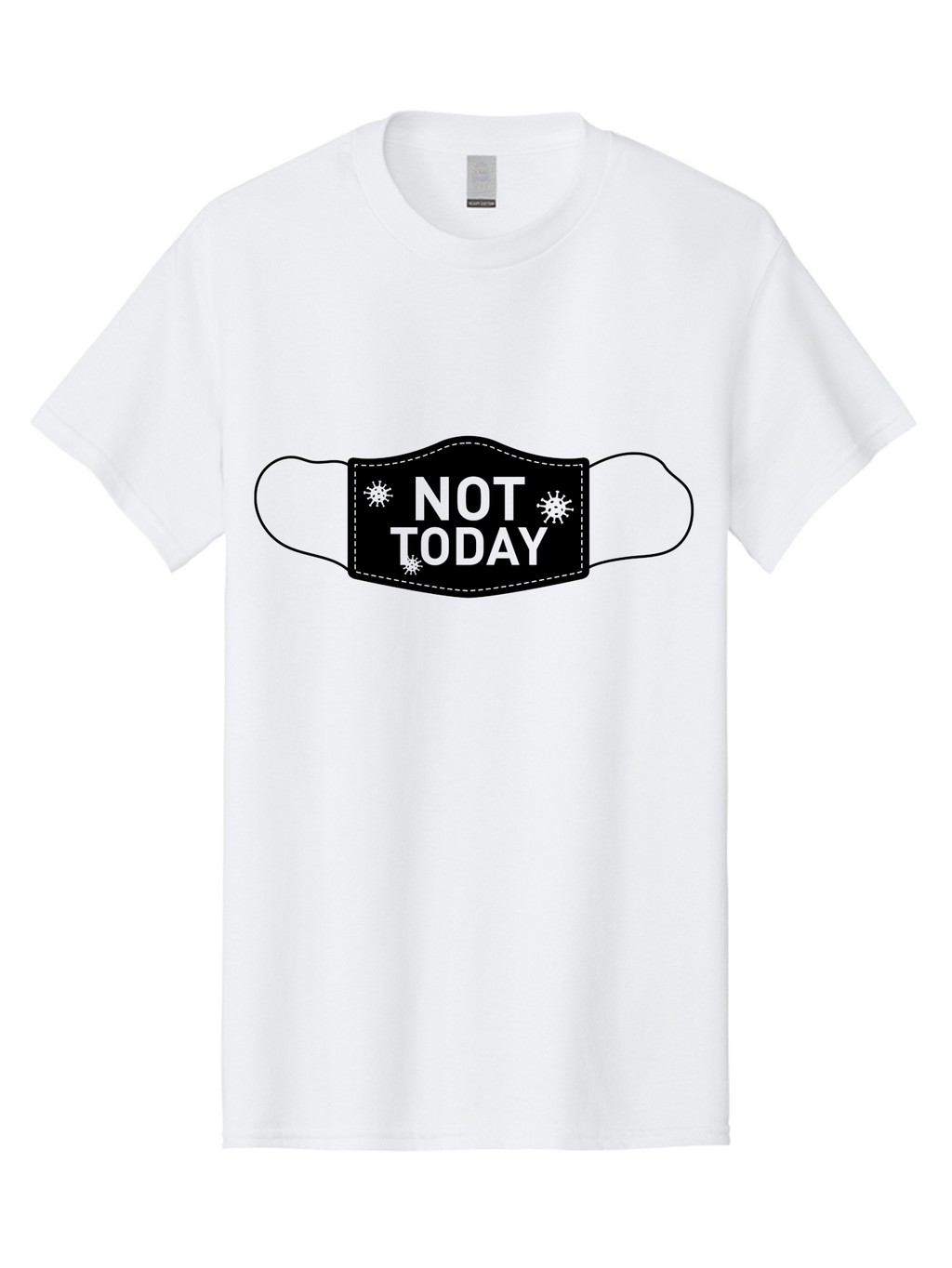 Not-Today-Face-Mask Men'S Graphic Tee, 100% Cotton, Comfortable Casual Summer Wear, Machine Washable, Protective Face Mask, Not Today Phrase, Germs And Viruses, Prevention And Protection, Health And Wellness, Covid-19 Awareness, Aab913
