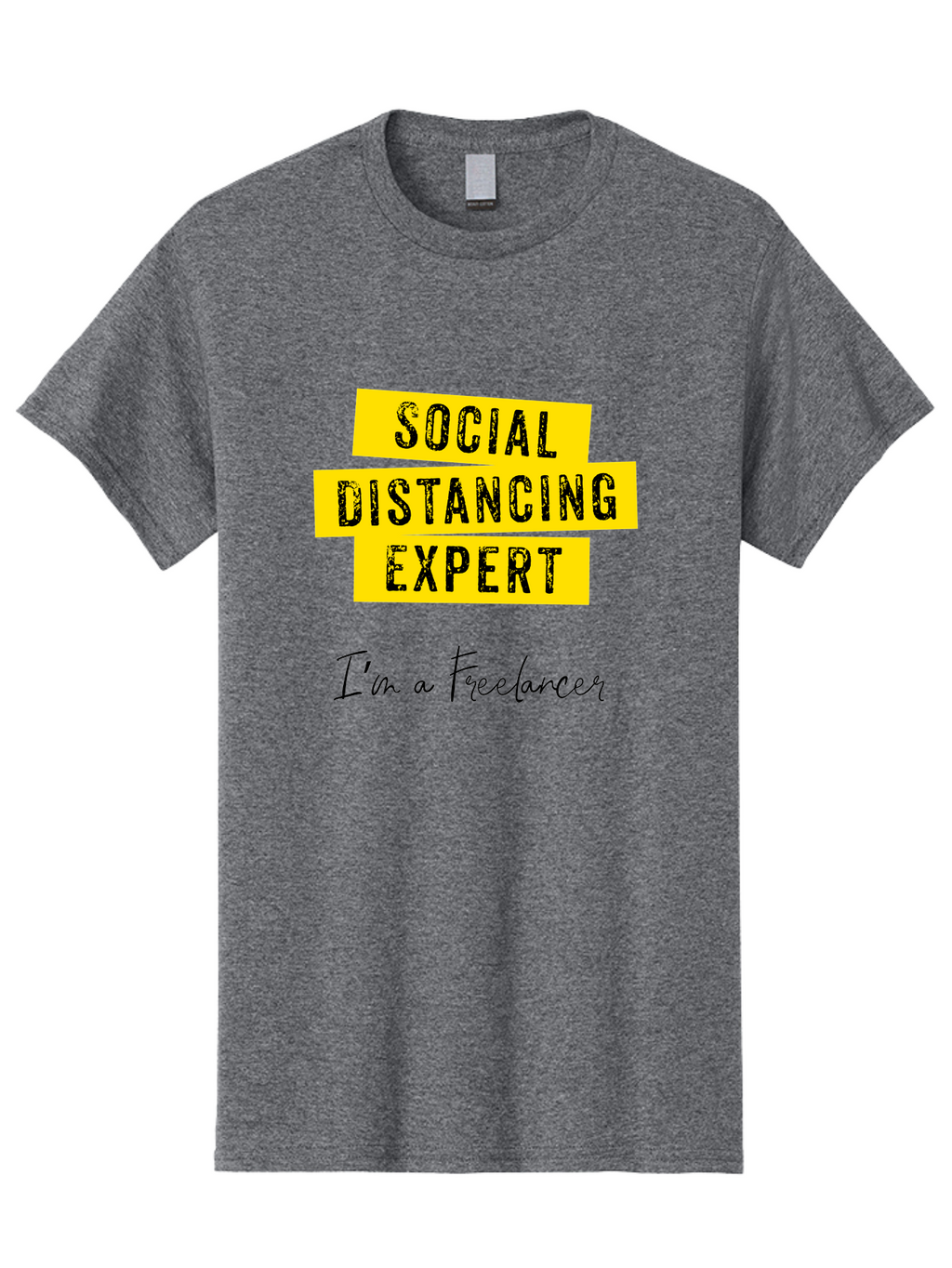 Social-Distancing-Expert Men'S Graphic Tee, 100% Cotton, Comfortable Casual Summer Wear, Machine Washable, Freelancer, Social Distancing Expert, Remote Work, Independent Professional, Flexible Career, Self-Employed, Covid-19, Pandemic Response Aab919
