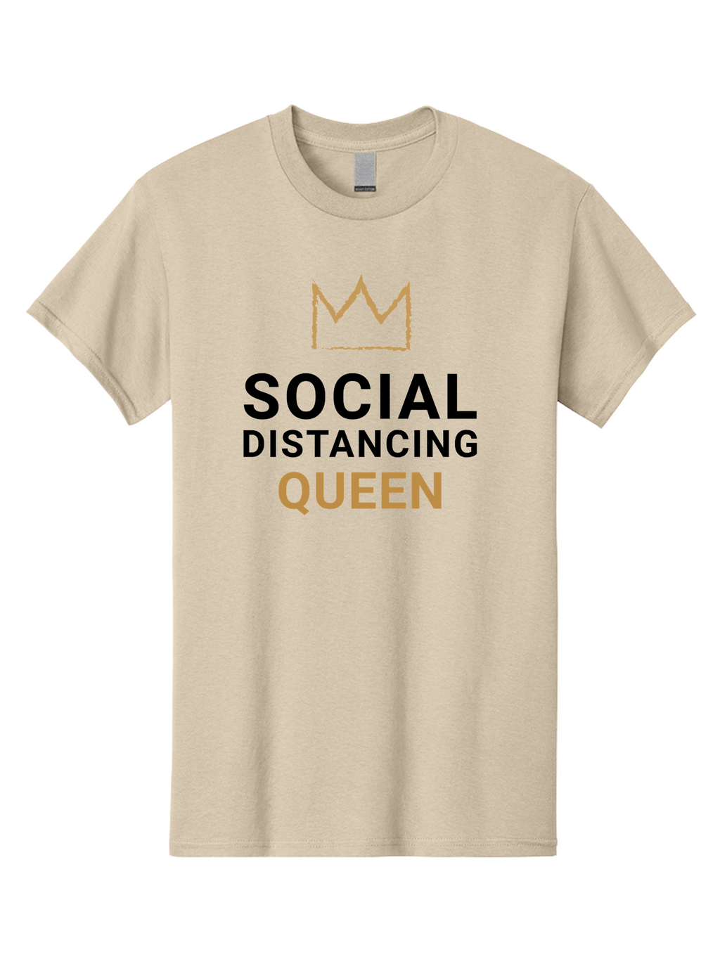 Social-Distancing-Queen Men'S Graphic Tee, 100% Cotton, Comfortable Casual Summer Wear, Machine Washable, Social Distancing Queen, Covid-19 Awareness, Pandemic Humor, Royal Treatment, Safe Distance, Coronavirus Protection, Crown Symbol Aab920