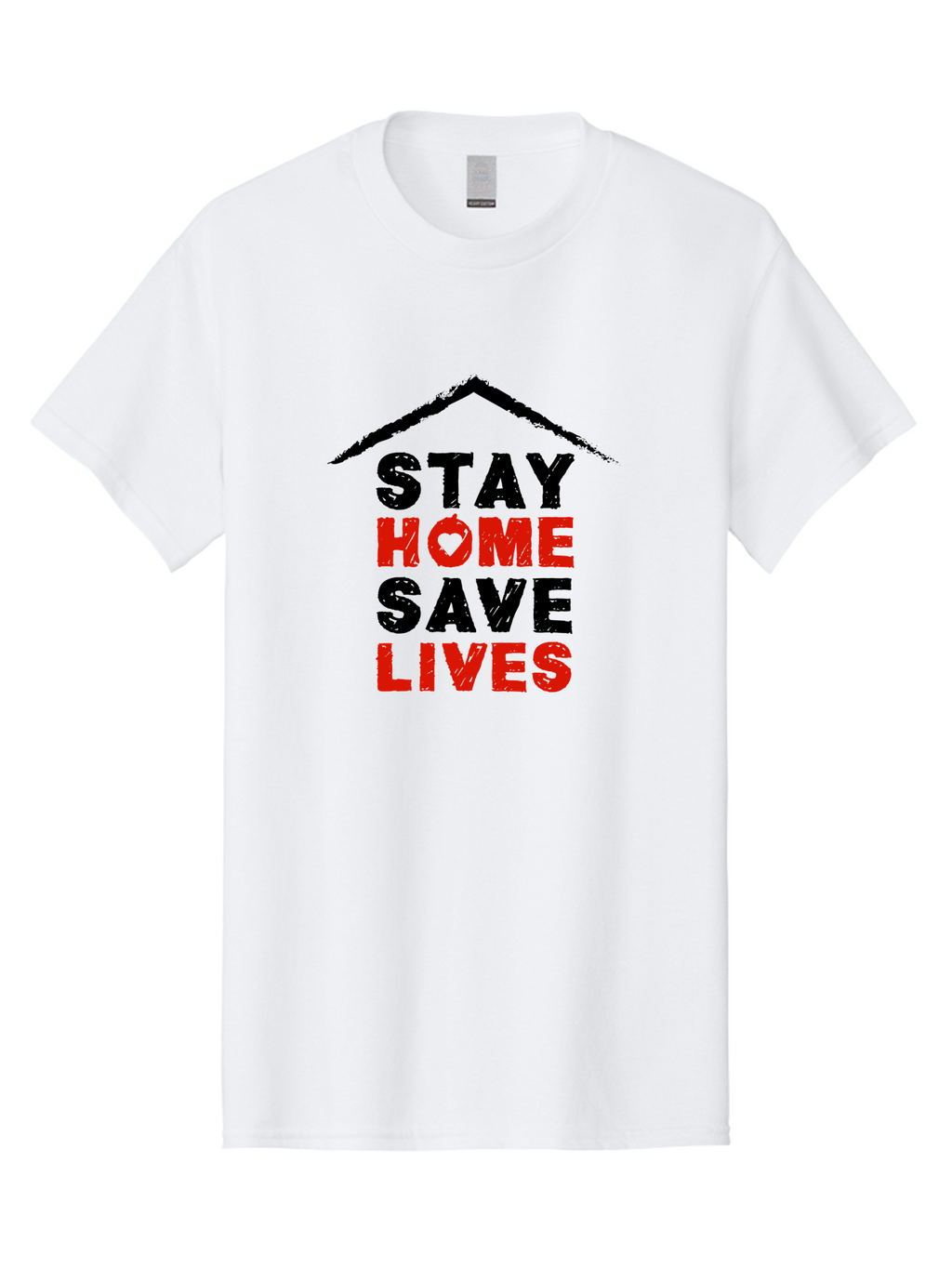 Stay-Home-Save-Lives Men'S Graphic Tee, 100% Cotton, Comfortable Casual Summer Wear, Machine Washable, Stay Home Save Lives, Coronavirus Awareness, Pandemic Safety, Public Health Message, Social Distancing, Covid-19 Prevention, Quarantine, Aab922