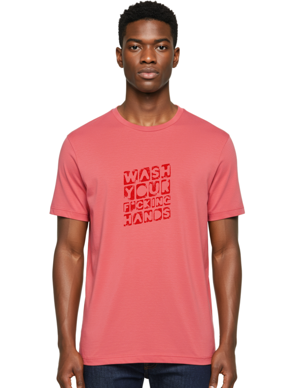 Wash-Your-F-King-Hands Men'S Graphic Tee, 100% Cotton, Comfortable Casual Summer Wear, Machine Washable, Hand Hygiene, Washing Hands, Health Awareness, Hygiene Reminder, Public Health Message, Cleanliness Is Key, Germs Be Gone, Stay Healthy Aab923