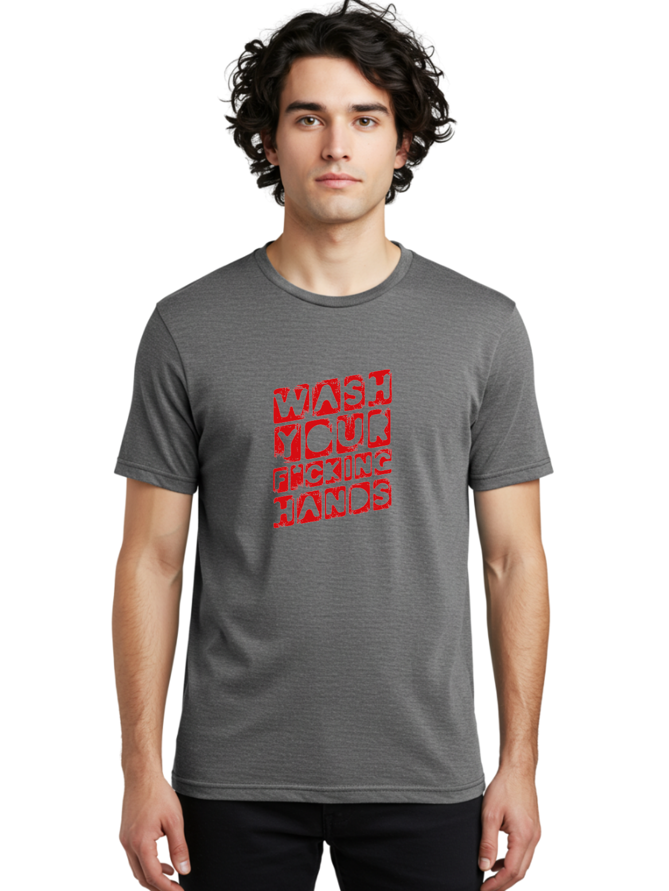 Wash-Your-F-King-Hands Men'S Graphic Tee, 100% Cotton, Comfortable Casual Summer Wear, Machine Washable, Hand Hygiene, Washing Hands, Health Awareness, Hygiene Reminder, Public Health Message, Cleanliness Is Key, Germs Be Gone, Stay Healthy Aab923