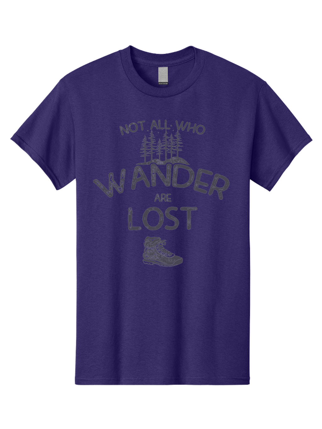 Not-All-Who-Wander-Are-Lost-1 Men'S Graphic Tee, 100% Cotton, Comfortable Casual Summer Wear, Machine Washable, Hiking Quote, Travel Inspiration, Adventure Theme, Motivational Phrase, Wanderlust, Outdoor Lifestyle, Trekking Boots, Aab947