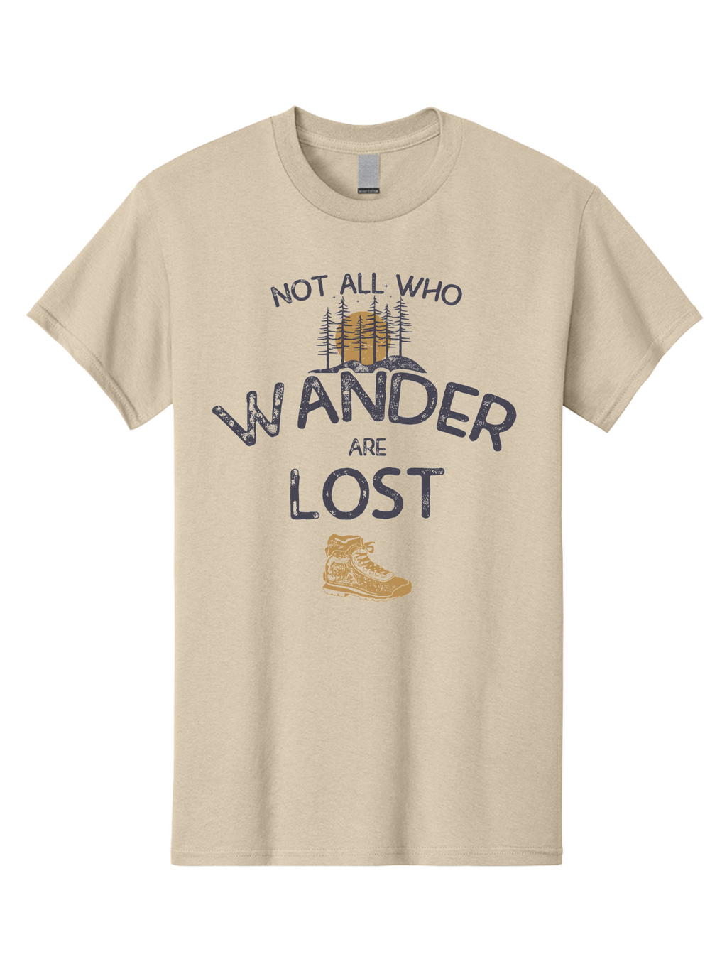 Not-All-Who-Wander-Are-Lost Men'S Graphic Tee, 100% Cotton, Comfortable Casual Summer Wear, Machine Washable, Hiking Boots, Wanderlust, Travel Inspiration, Adventure Seekers, Outdoor Enthusiasts, Inspirational Quotes, Motivational Phrases, Aab948