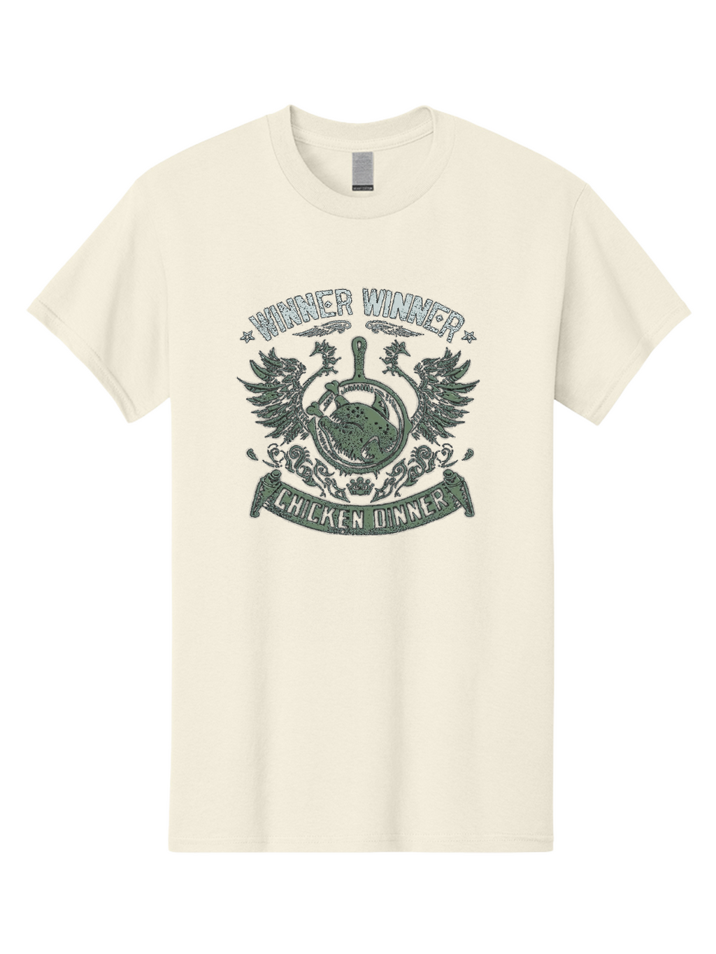 Winner-Winner-Chicken-Dinner Men'S Graphic Tee, 100% Cotton, Comfortable Casual Summer Wear, Machine Washable, Vintage-Style Emblem, Chicken Dinner Logo, Victorious Theme, Culinary Badge, Winner Winner, Chicken Dinner, Bold Typography, Aab965