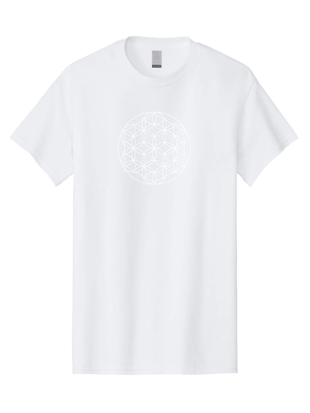 Flower-Of-Life-1 Men'S Graphic Tee, 100% Cotton, Comfortable Casual Summer Wear, Machine Washable, Sacred Geometry, Flower Of Life, Spiritual Symbol, Mystical Pattern, Geometric Design, Harmony, Balance, Unity Aab980