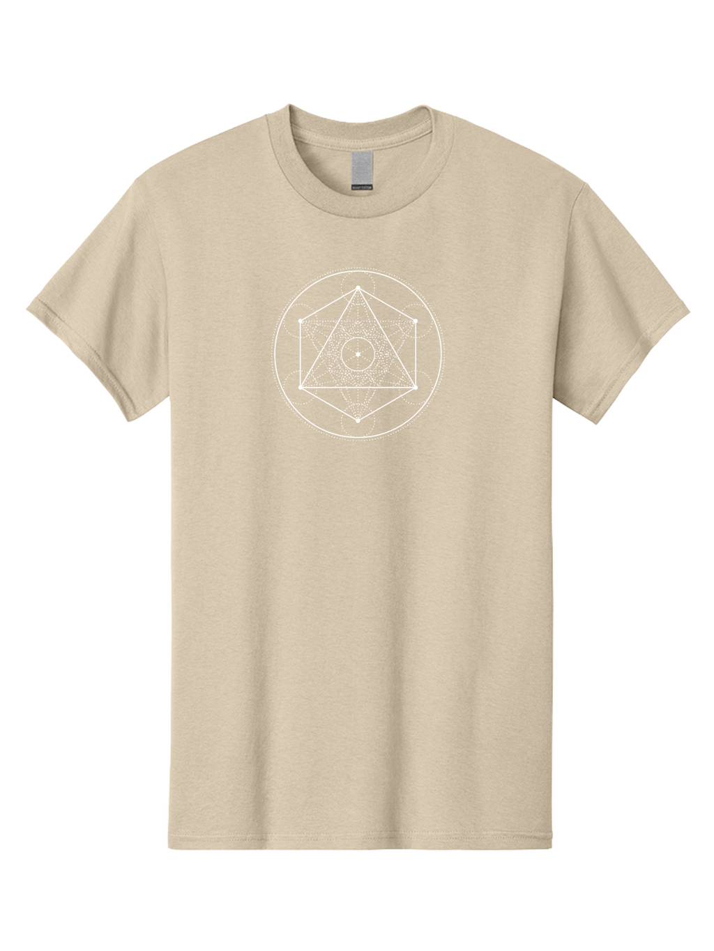 Geometric-Shape-2 Men'S Graphic Tee, 100% Cotton, Comfortable Casual Summer Wear, Machine Washable, Sacred Geometry, Geometric Shapes, Triangle, Circle, Spiritual Symbols, Mystical Patterns, White Lines, Dotted Lines, Spiritual Significance, Aab984