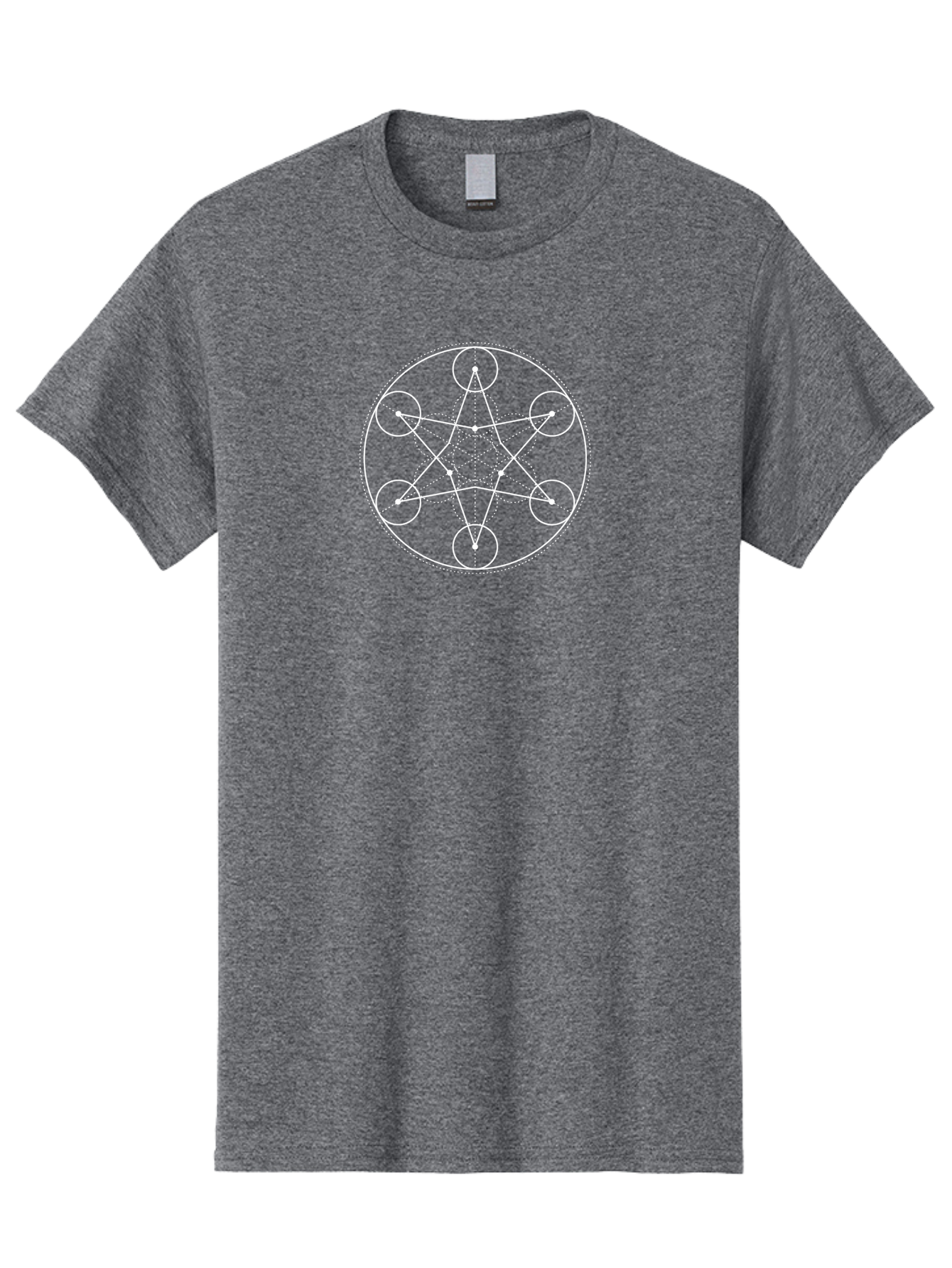 Septagram-Symbol Men'S Graphic Tee, 100% Cotton, Comfortable Casual Summer Wear, Machine Washable, Heptagram Symbol, Seven Pointed Star, Mystical Geometry, Sacred Shapes, Spiritual Design, Esoteric Art, Magical Symbol Aab994