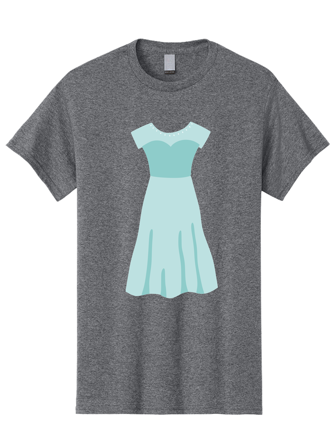 Baby-Blue-Sweetheart-Dress Men'S Graphic Tee, 100% Cotton, Comfortable Casual Summer Wear, Machine Washable, Simple Dress, Sweetheart Neckline, Short Sleeves, Knee-Length Dress, Minimalist Fashion, Simple Elegance, Feminine Style, Aab999