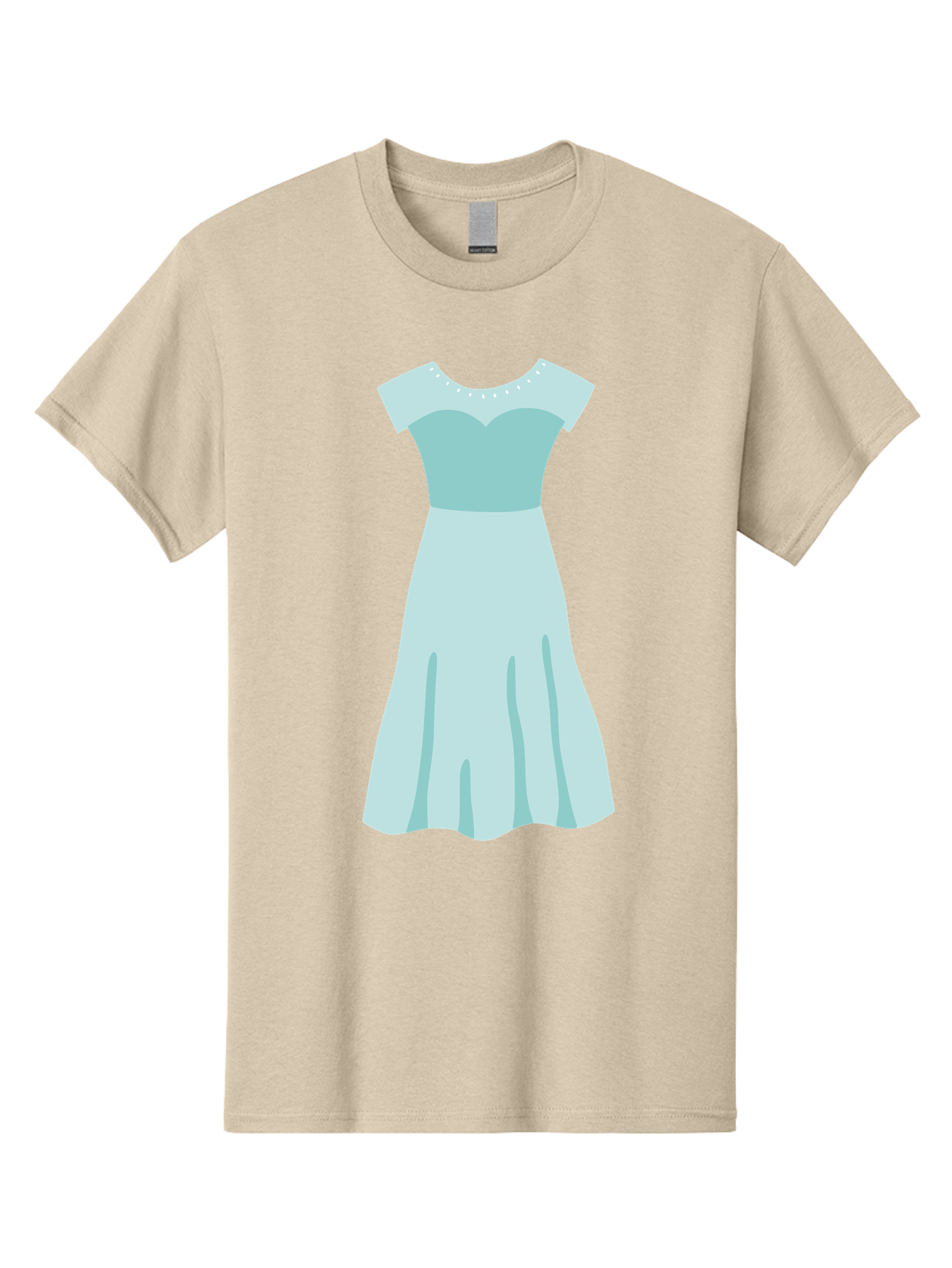 Baby-Blue-Sweetheart-Dress Men'S Graphic Tee, 100% Cotton, Comfortable Casual Summer Wear, Machine Washable, Simple Dress, Sweetheart Neckline, Short Sleeves, Knee-Length Dress, Minimalist Fashion, Simple Elegance, Feminine Style, Aab999